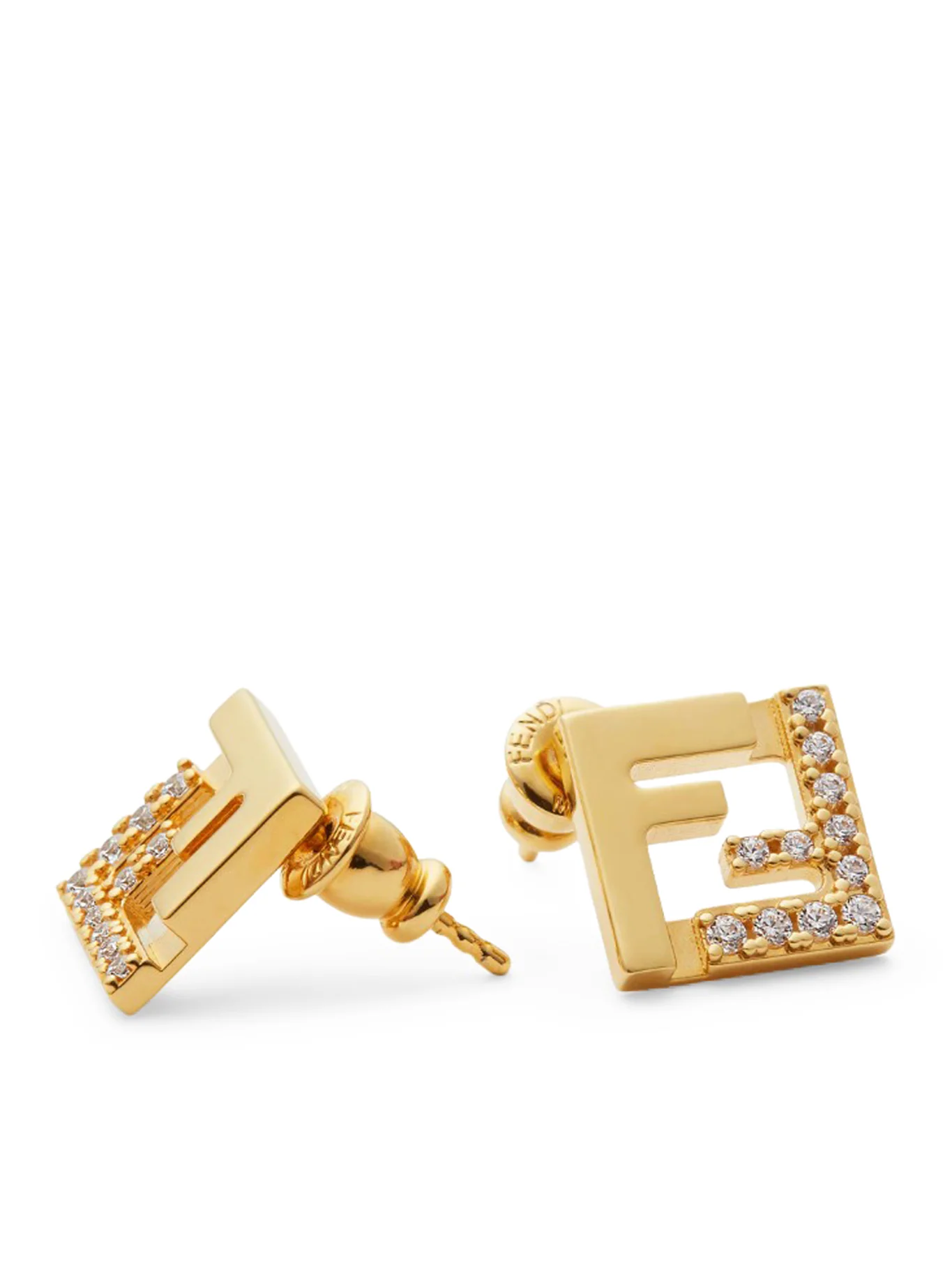 FOREVER EARRINGS IN GOLDEN METAL AND CRYSTALS - Image 2