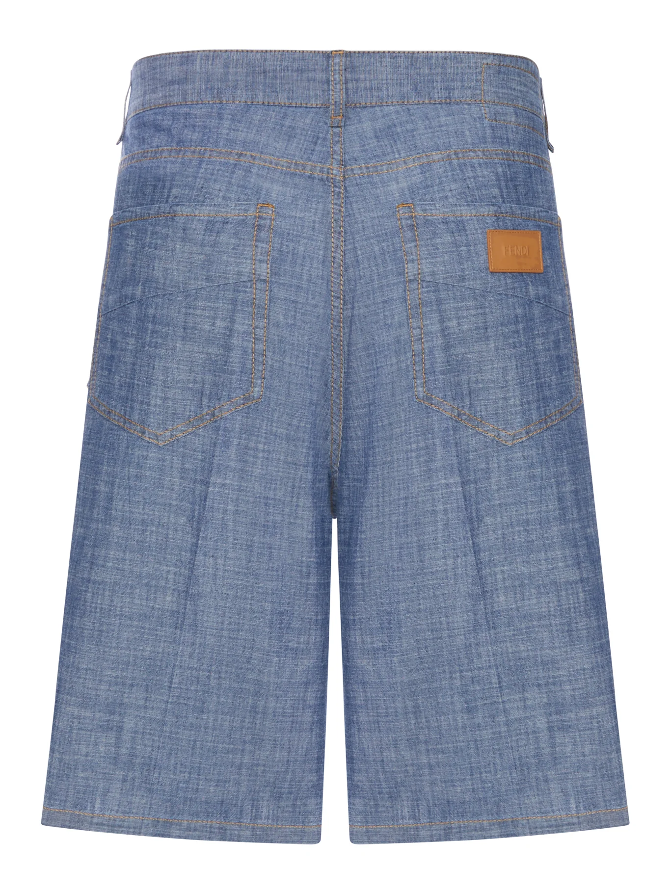 LIGHT BLUE CHAMBRAY BERMUDA SHORTS - Image 2