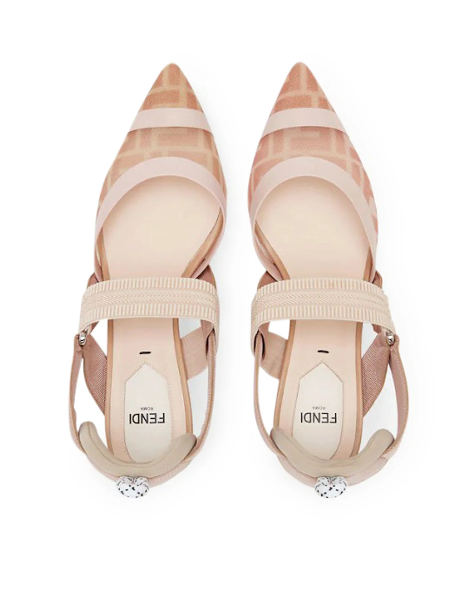COLIBRI` SLINGBACK IN LEATHER AND MESH WITH MEDIUM HEEL - Image 4