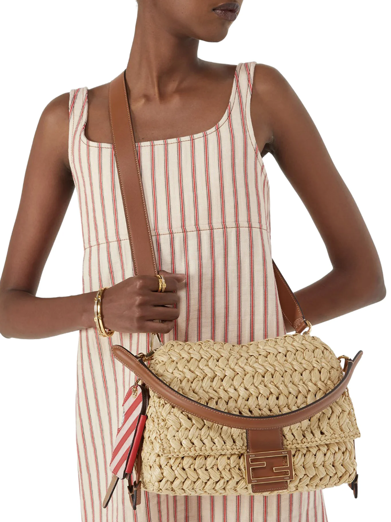 MEDIUM MAMMA BAGUETTE BAG IN WOVEN RAFFIA - Image 2