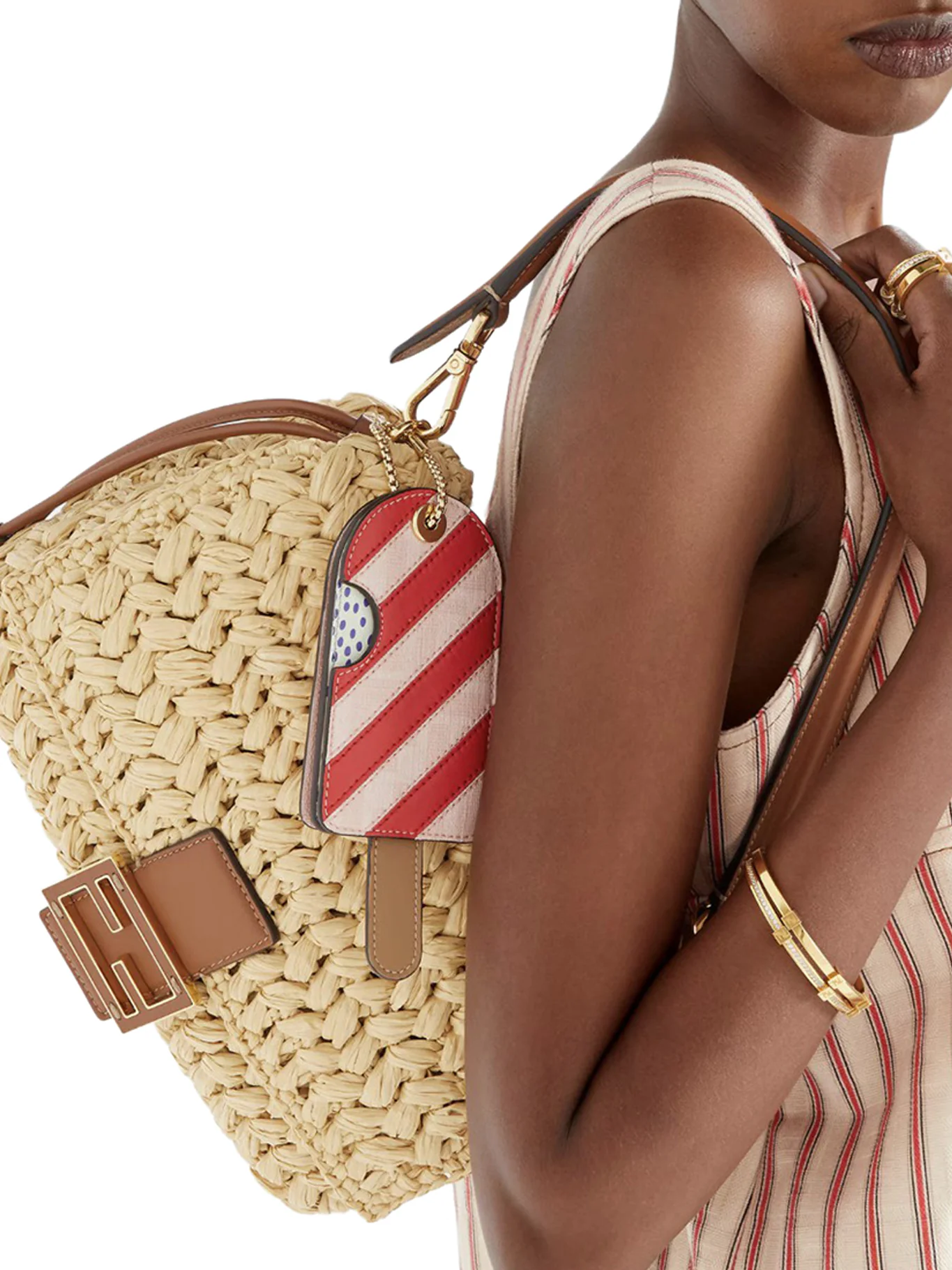 MEDIUM MAMMA BAGUETTE BAG IN WOVEN RAFFIA - Image 3