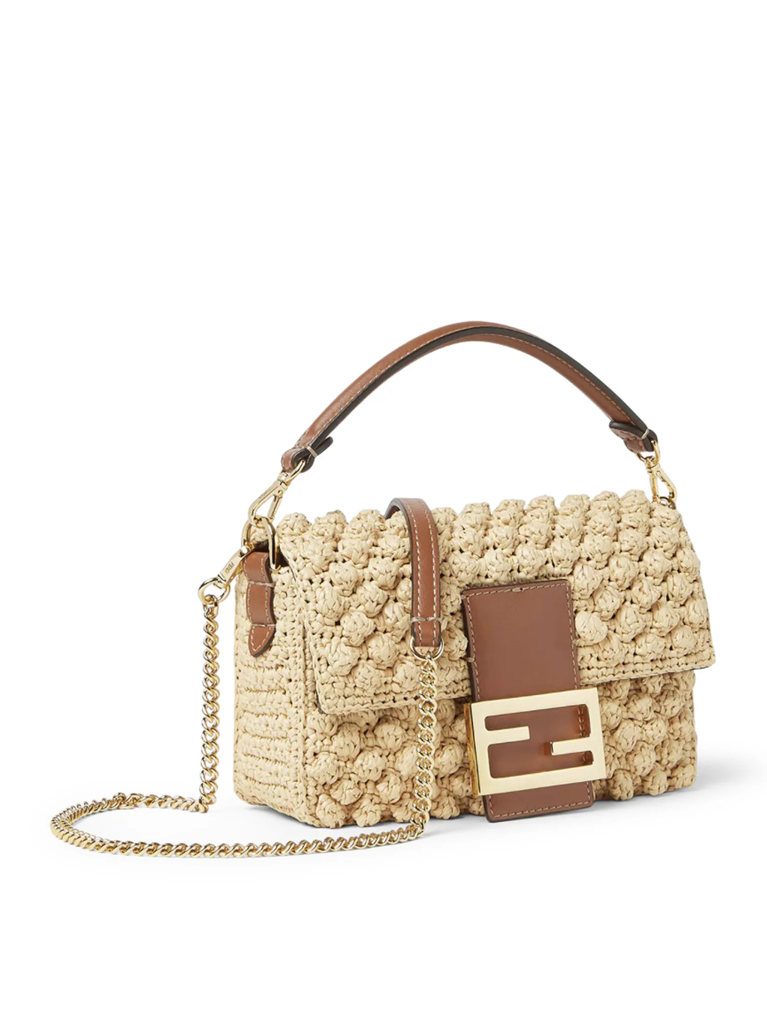 MINI BAGUETTE BAG IN RAFFIA WITH A HAZELNUT STITCH - Image 3