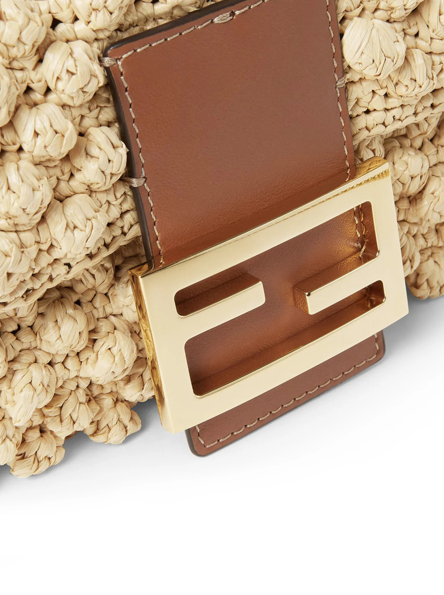 MINI BAGUETTE BAG IN RAFFIA WITH A HAZELNUT STITCH - Image 6