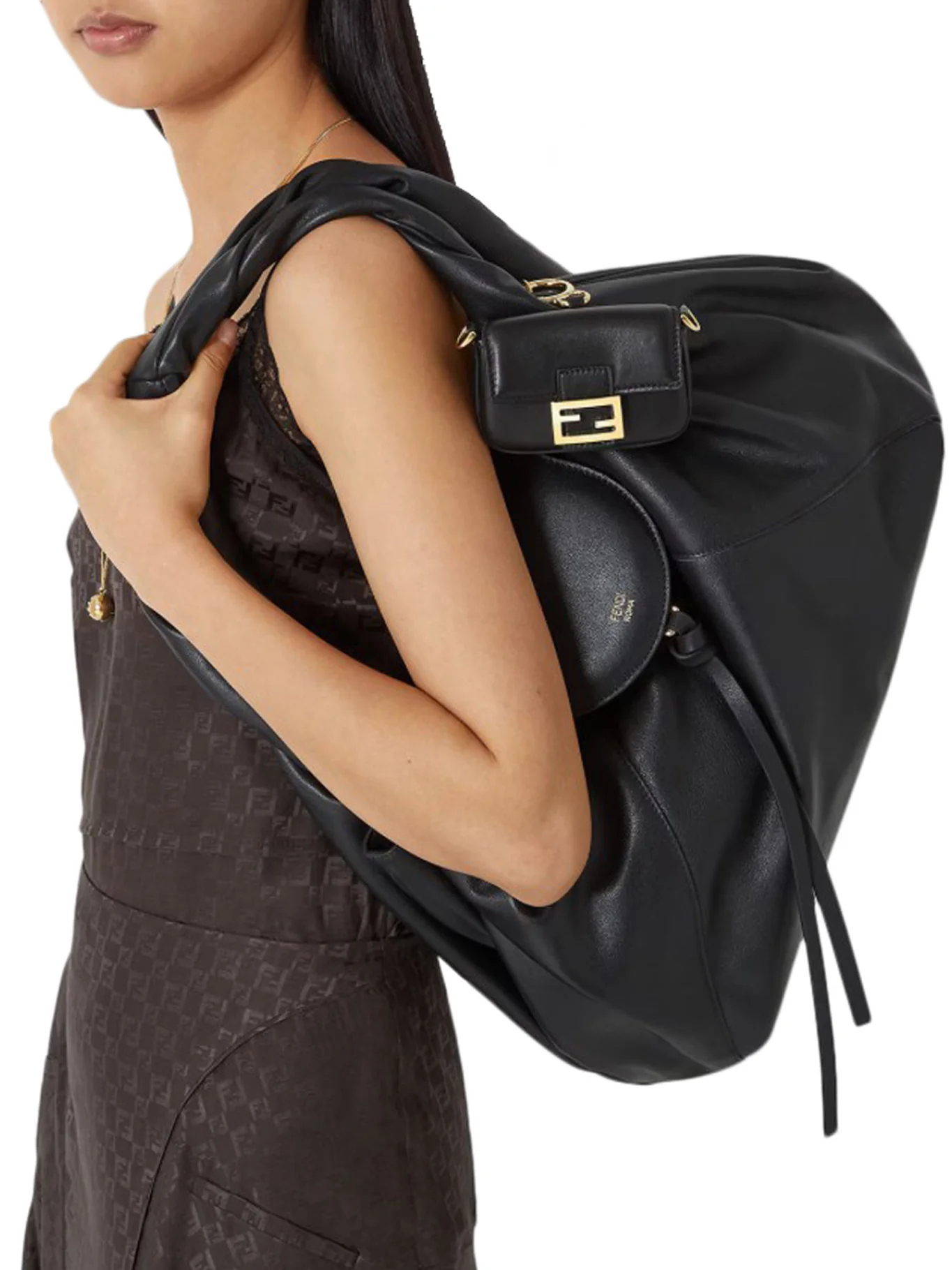 NANO BAGUETTE CHARM IN BLACK NAPPA - Image 2
