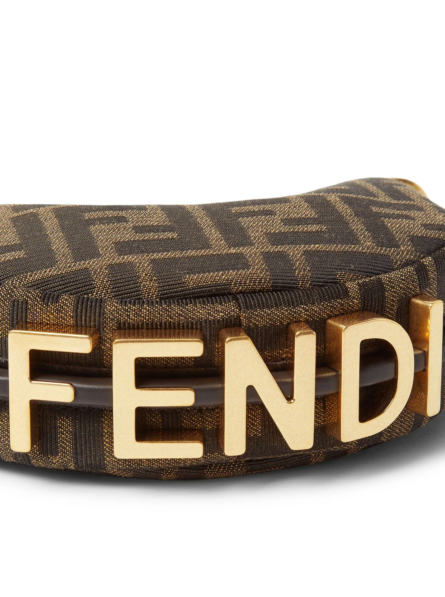 NANO FENDIGRAPHY CHARM IN BROWN FABRIC - Image 4