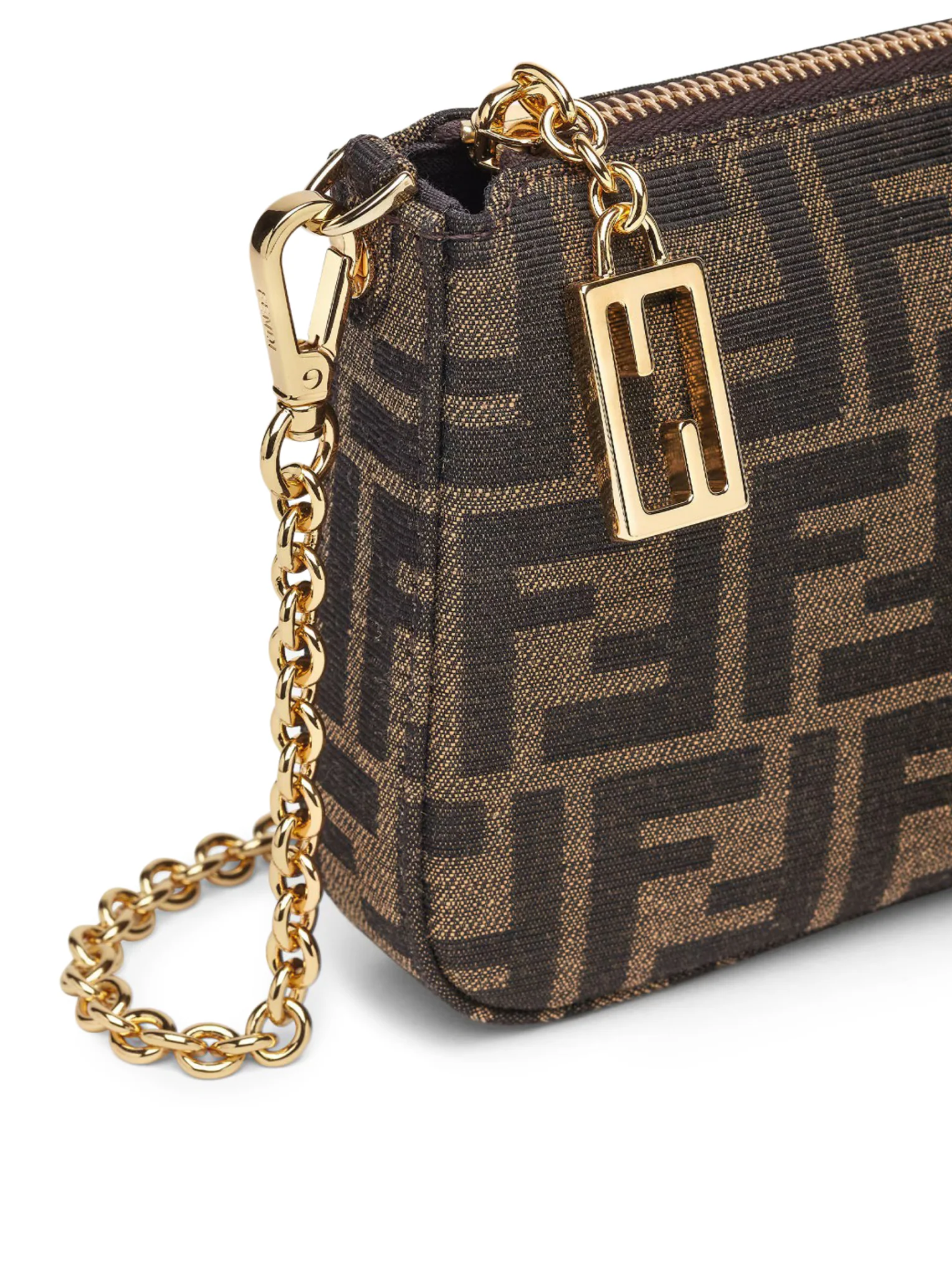 POUCH BAGUETTE WITH CHAIN ??IN FF JACQUARD FABRIC - Image 6