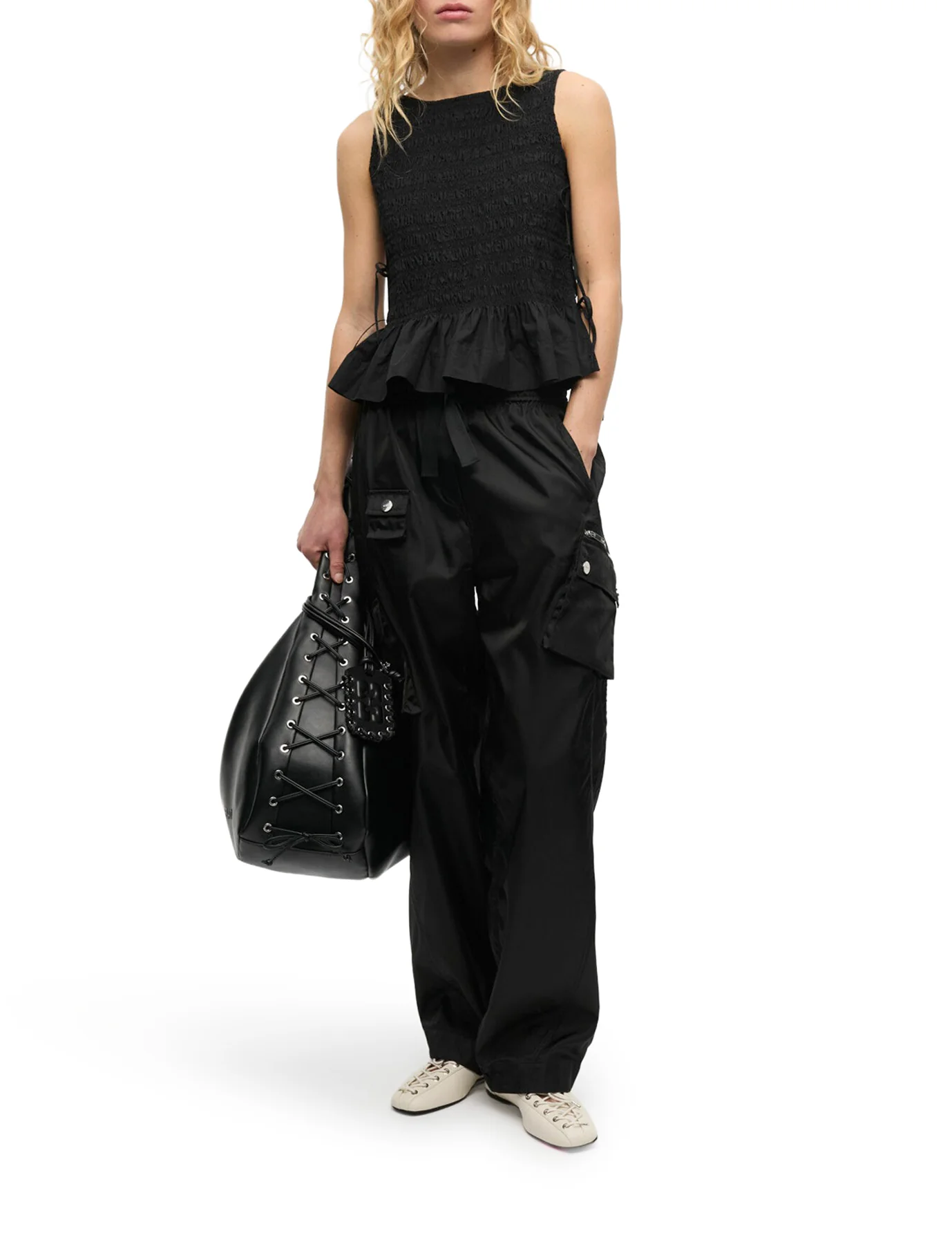 BLACK COTTON TOP WITH LAYERS - Image 2