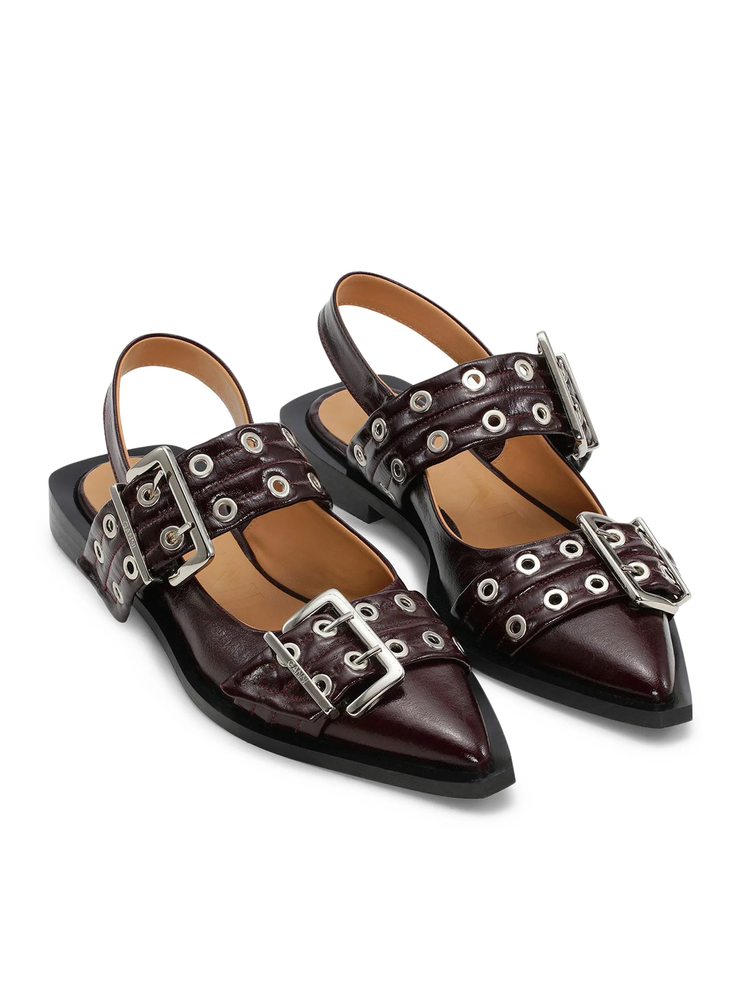 BURGUNDY BALLET FLAT WITH BUCKLE - Image 2