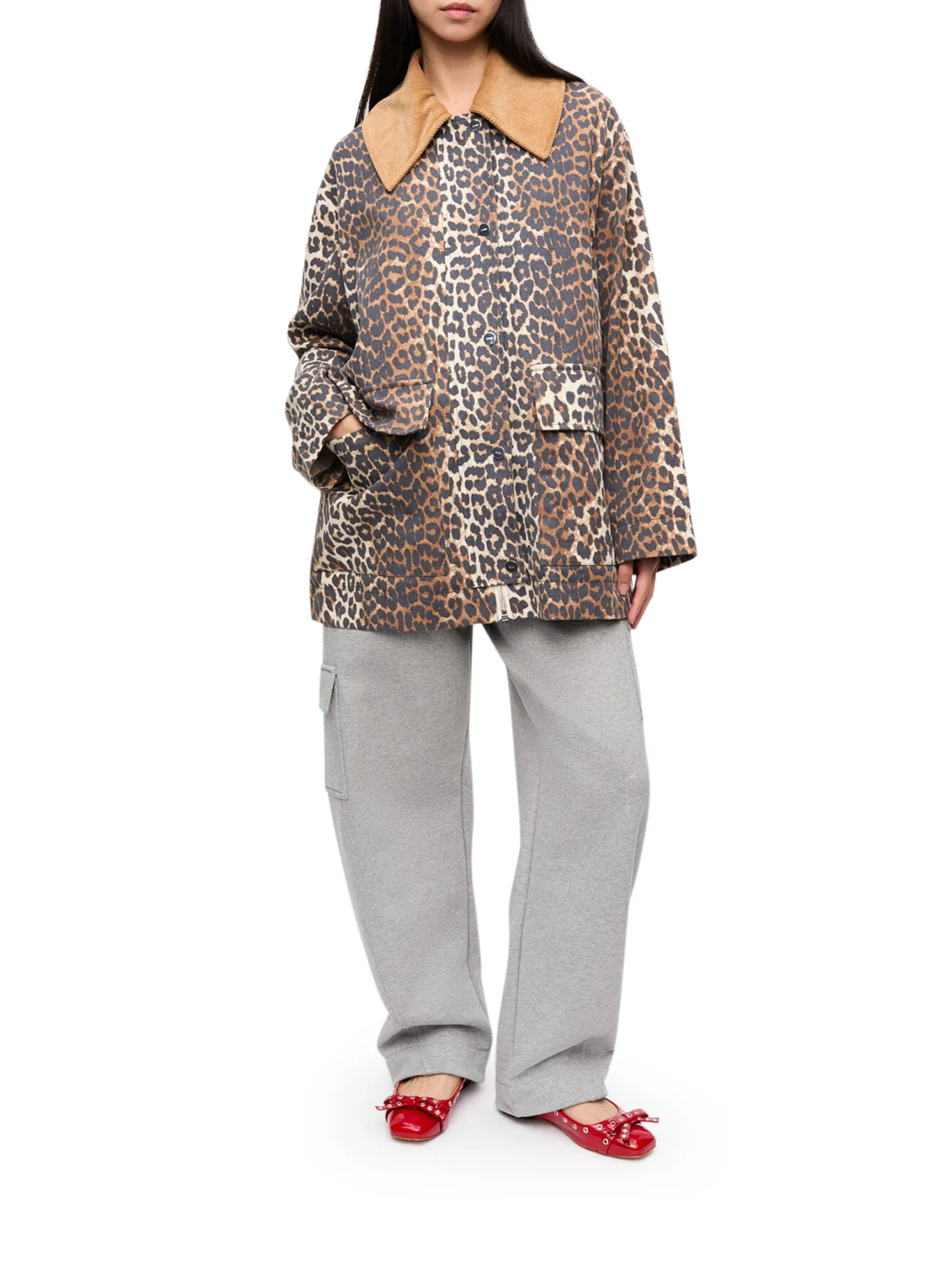 PRINTED CANVAS MIDI JACKET - Image 2