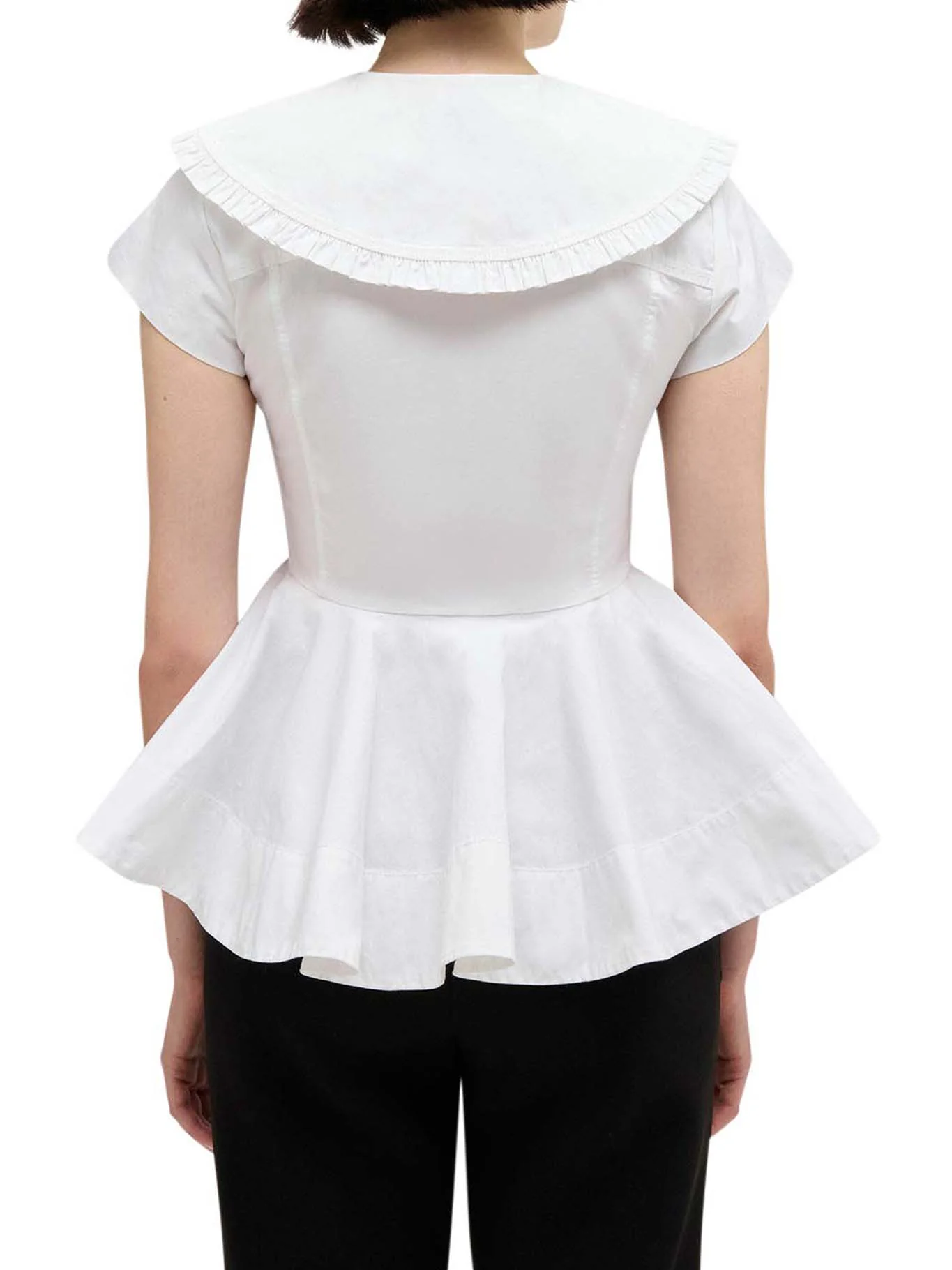 SHORT COTTON SHIRT WITH RUFFLES - Image 4