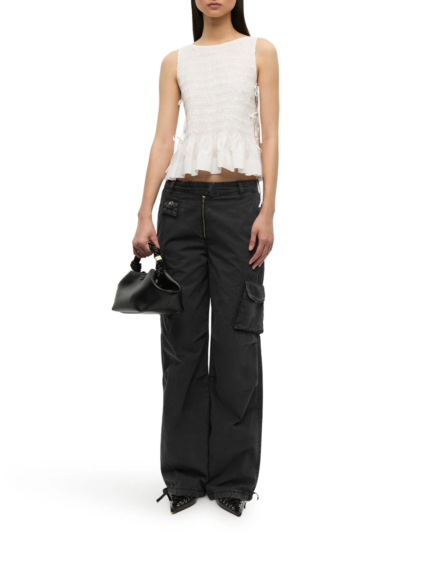 WHITE COTTON TOP WITH LAYERS - Image 2