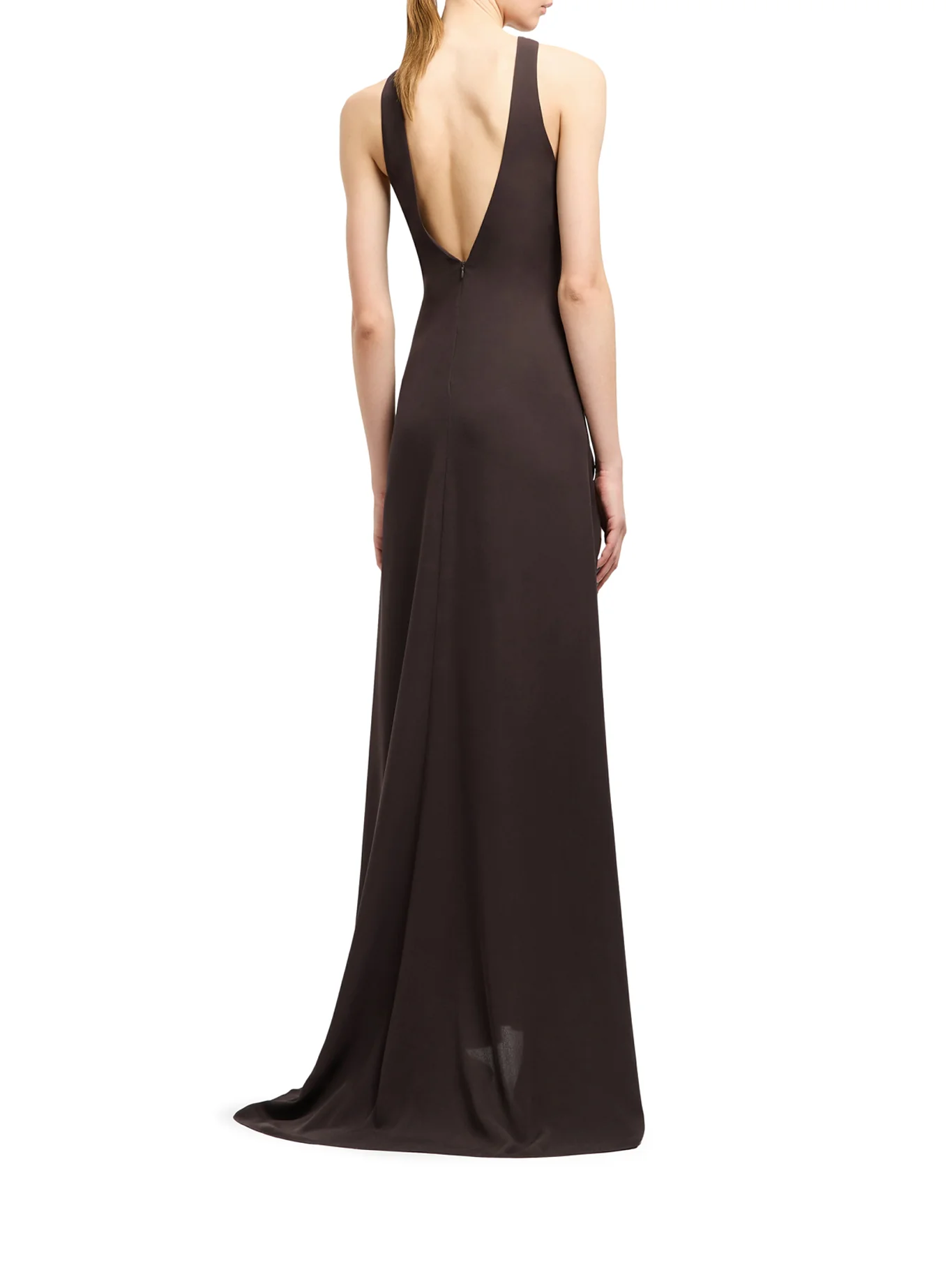 LONG DRESS IN TRIPLE SILK GEORGETTE - Image 3