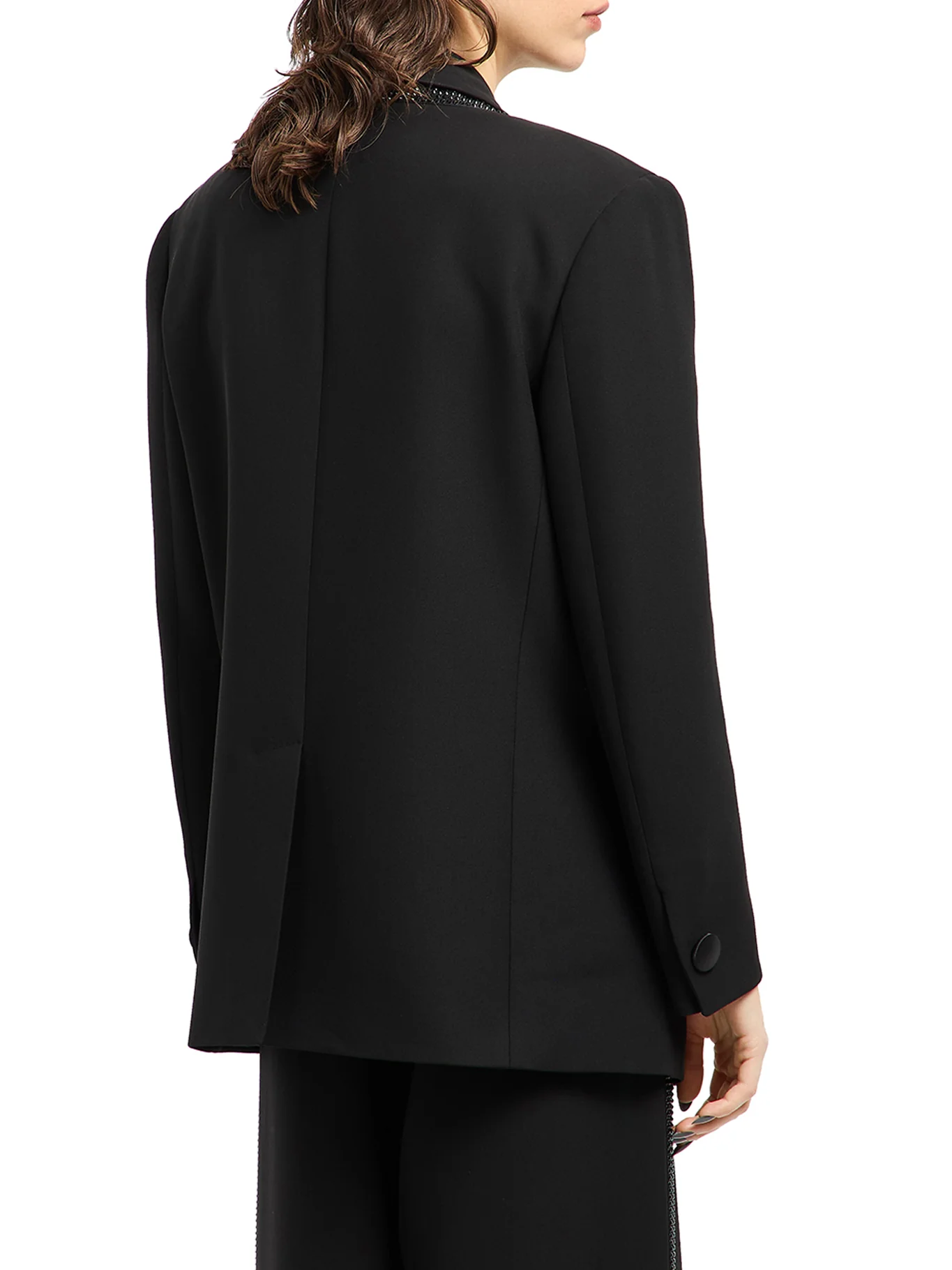 SINGLE BREASTED SILK JACKET WITH RHINESTONE EMBROIDERY - Image 4