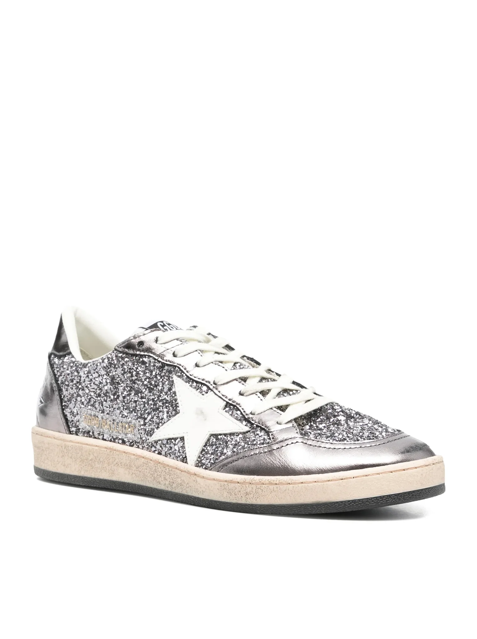 BALLSTAR SNEAKERS IN LAMINATED LEATHER AND GLITTER - Image 2