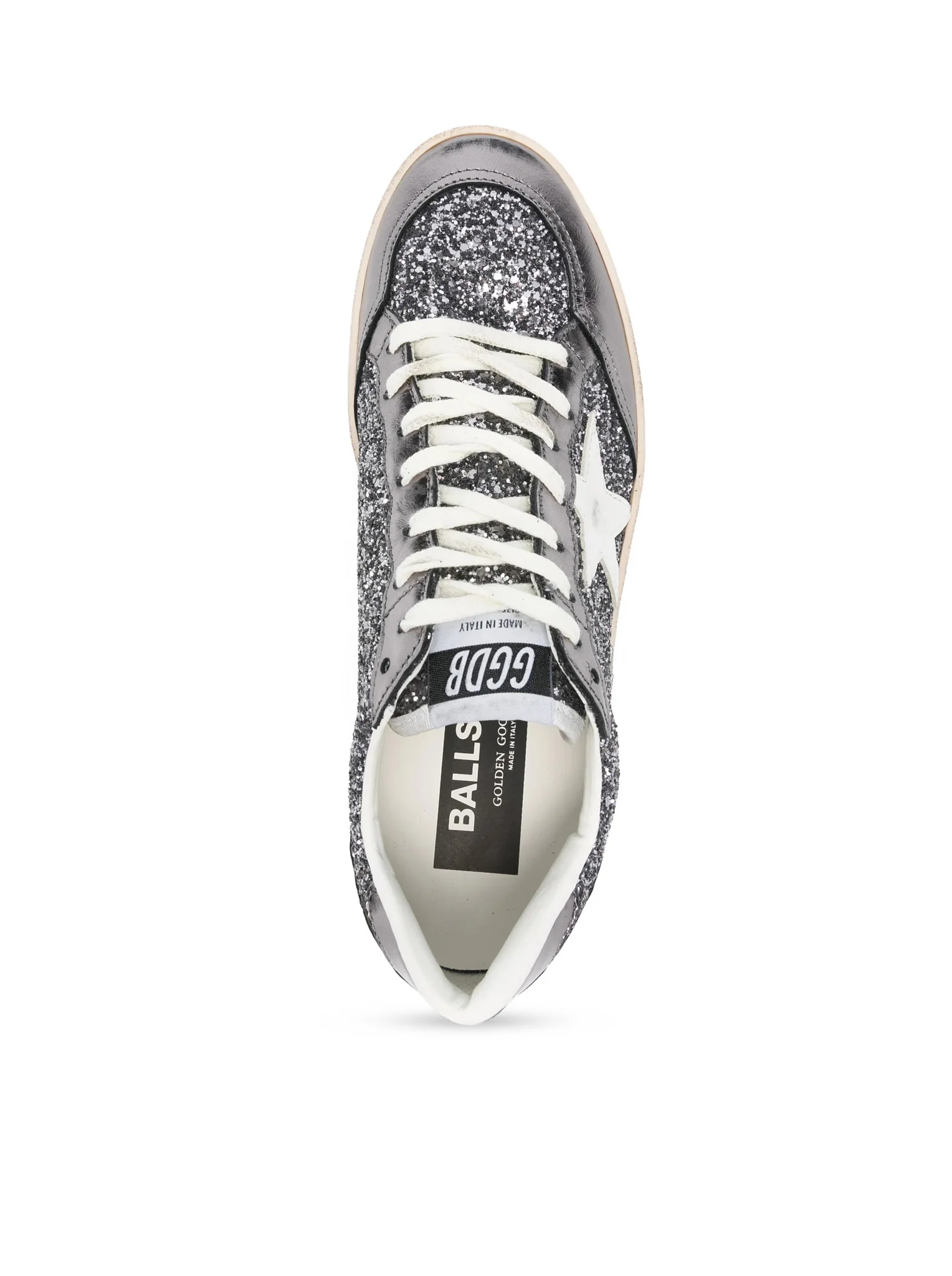 BALLSTAR SNEAKERS IN LAMINATED LEATHER AND GLITTER - Image 4