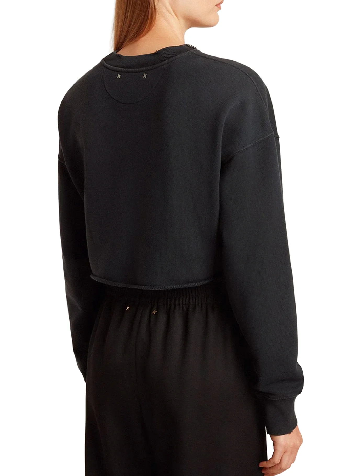 CREW NECK SWEATSHIRT IN ORGANIC COTTON FLEECE WITH CRYSTALS ON THE NECK - Image 4