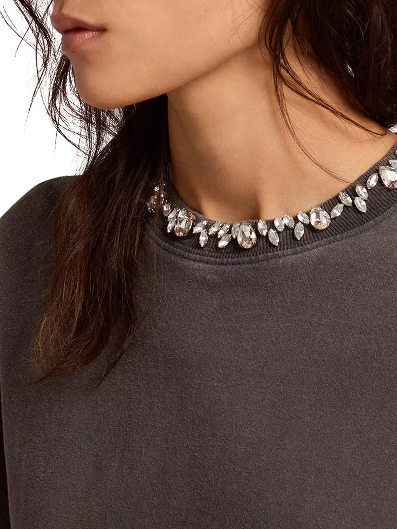 GREY T-SHIRT WITH CRYSTALS - Image 5