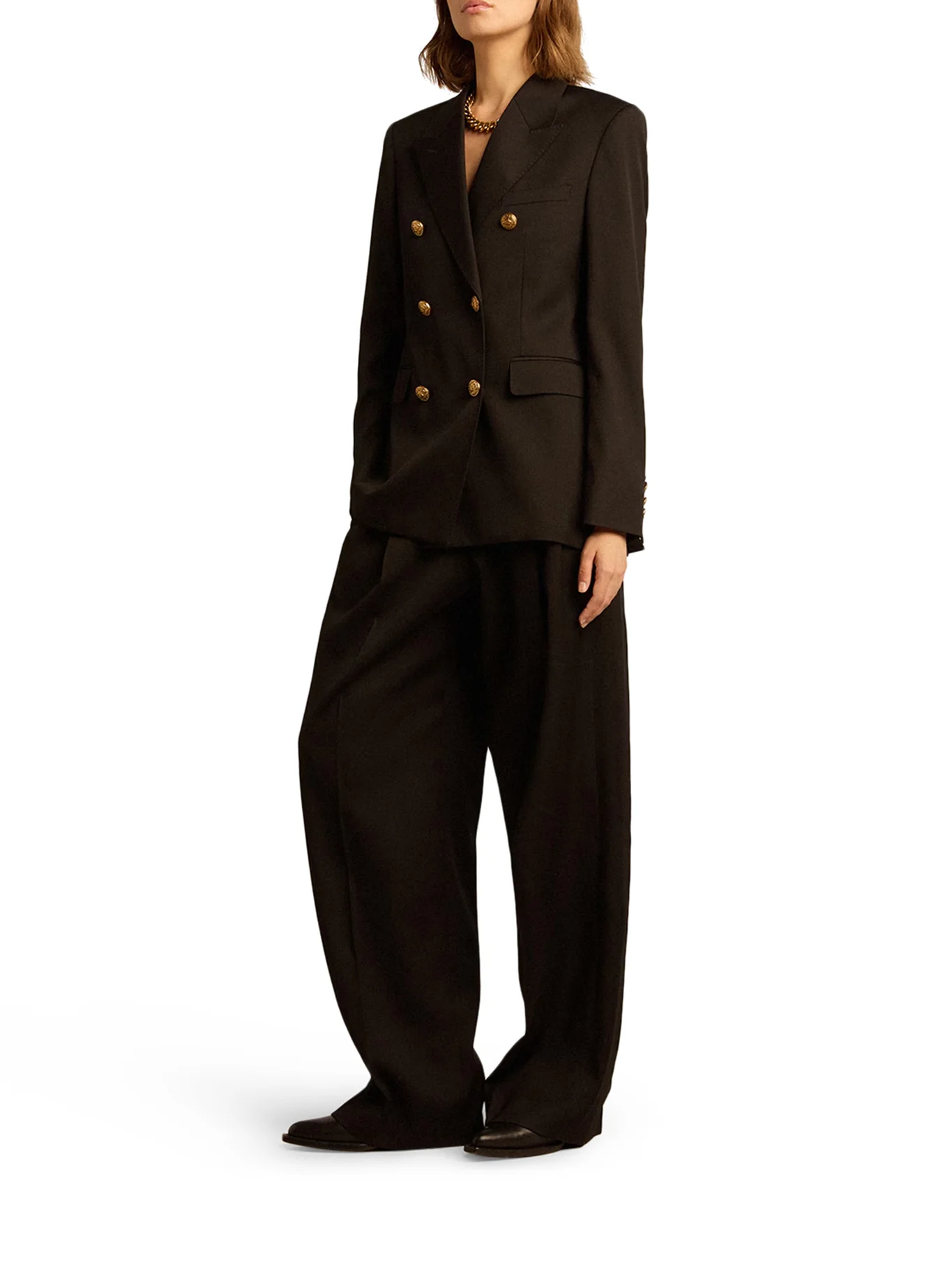 WOMEN`S DOUBLE BREASTED BLAZER IN BLACK - Image 2