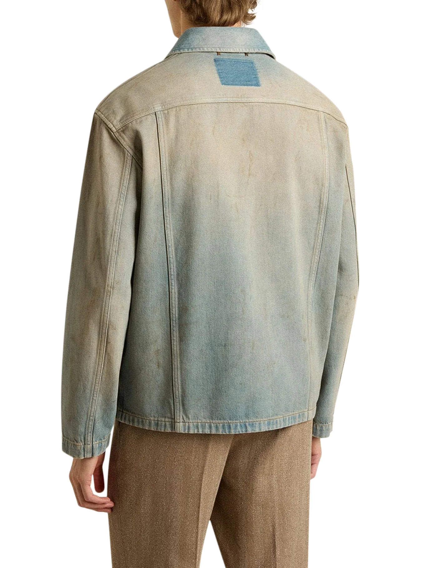 MEN`S DISTRESSED EFFECT DENIM JACKET WITH ZIP - Image 4