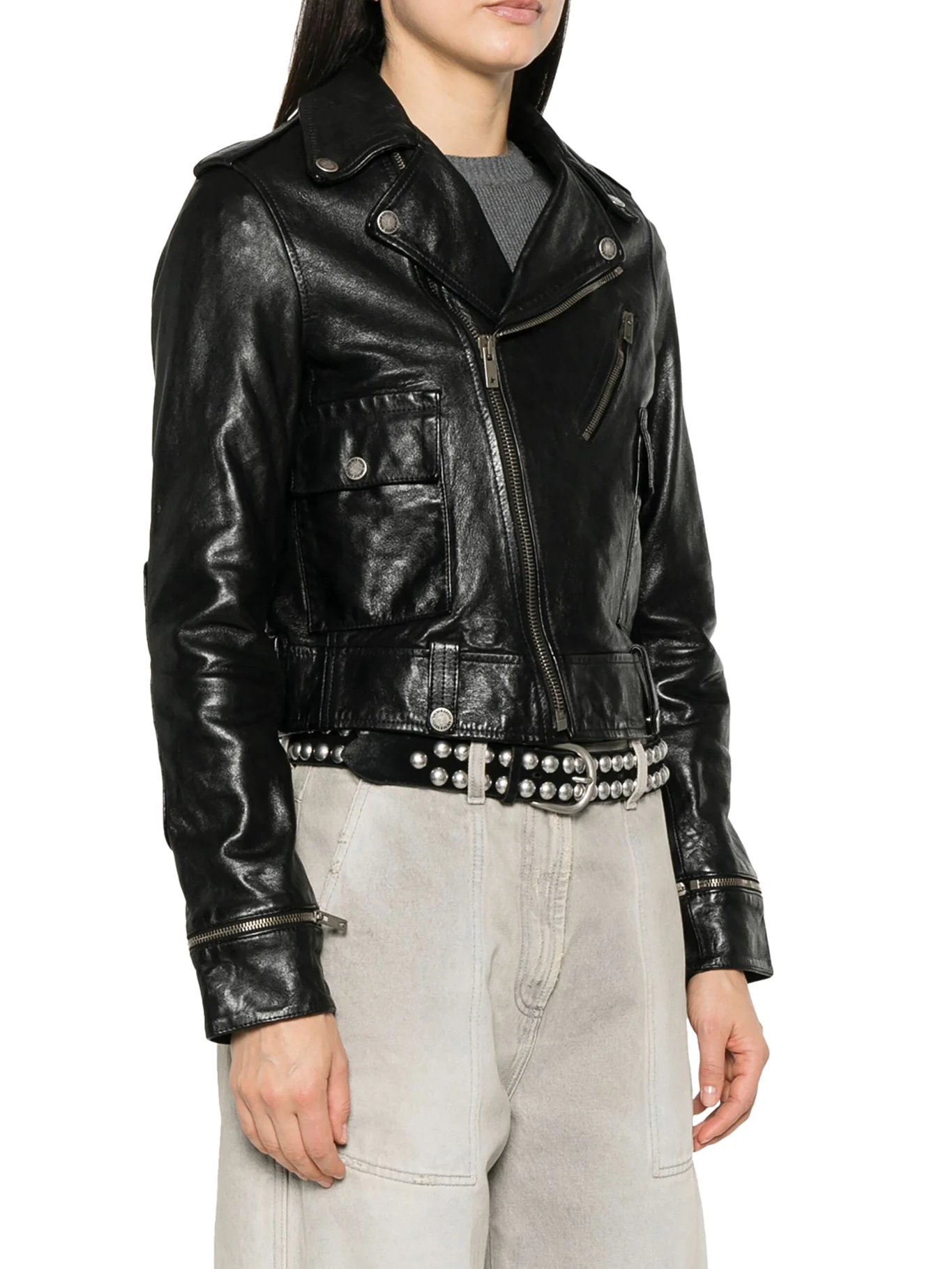 NEVADA LEATHER BIKER JACKET - Image 3