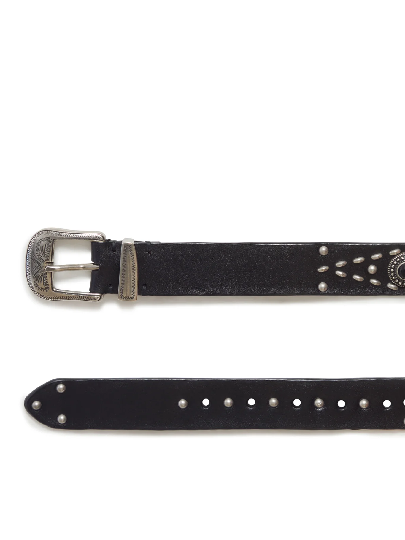 STUDDED LEATHER BELT - Image 2
