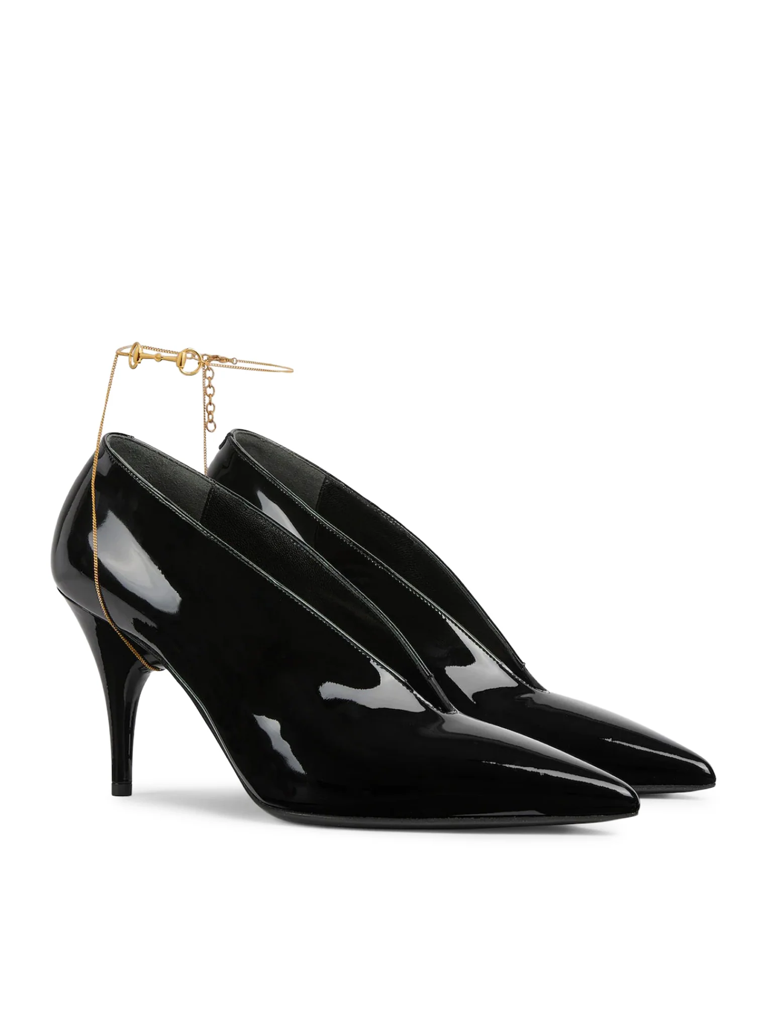 97 PATENT LEATHER SABOT WITH HEEL - Image 4