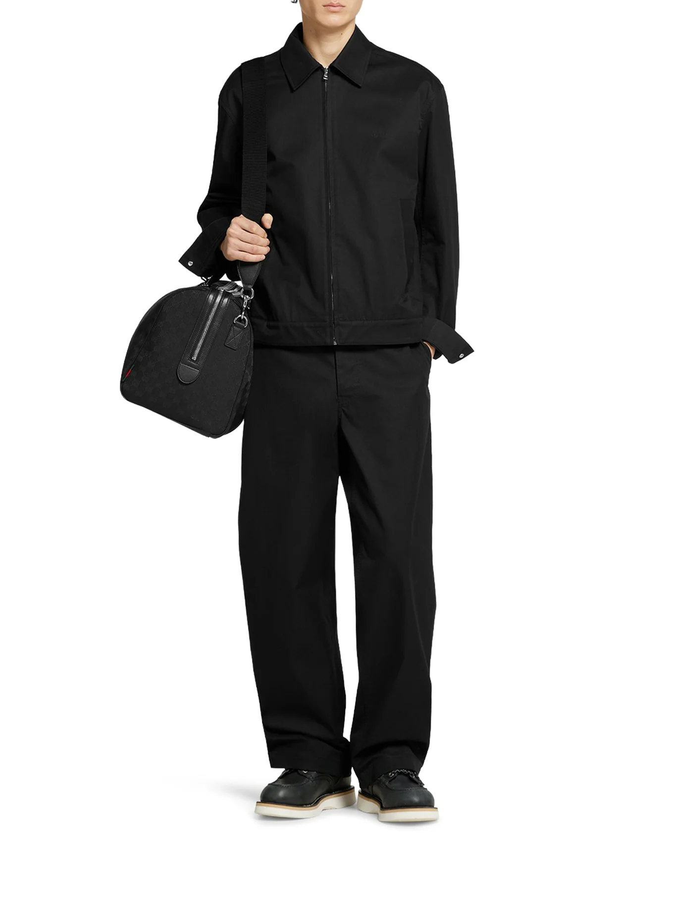 COTTON TWILL TROUSERS WITH WEB DETAIL - Image 2