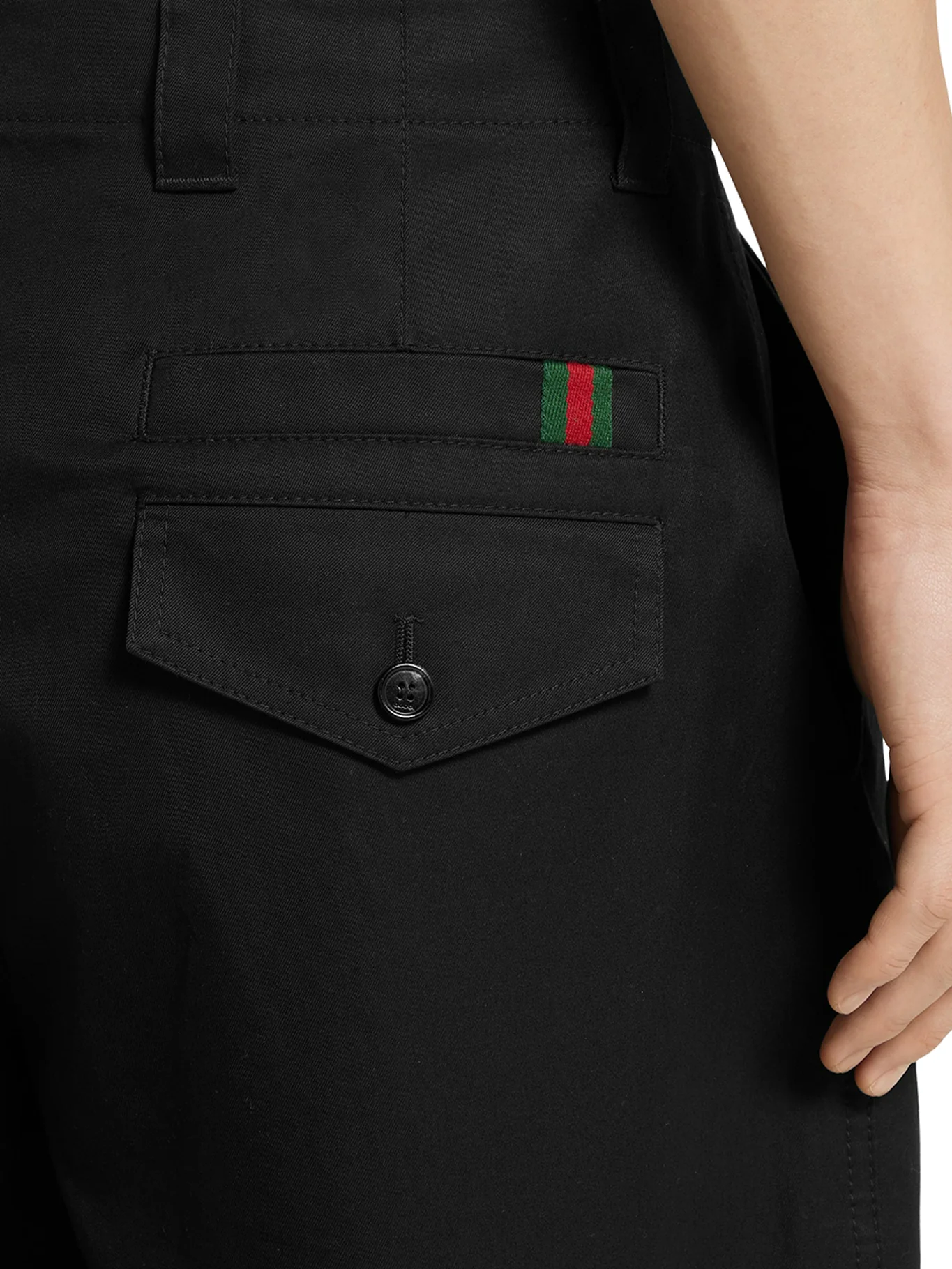 COTTON TWILL TROUSERS WITH WEB DETAIL - Image 5
