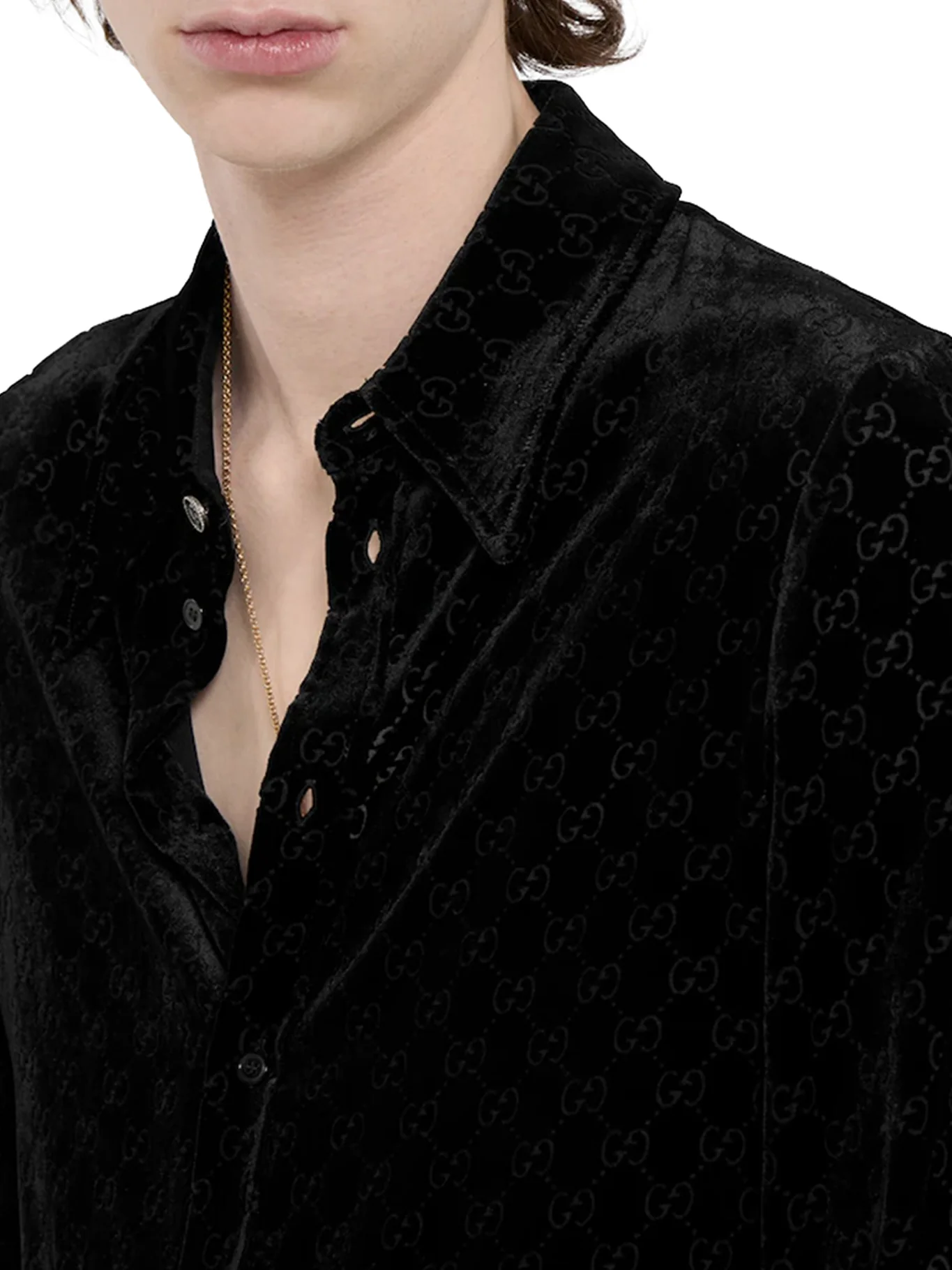 DÉVORÉ GG STRETCH VELVET SHIRT - Image 4