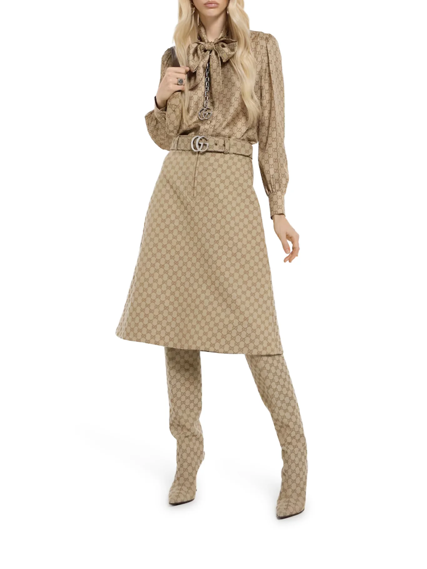 GG COTTON CANVAS FABRIC SKIRT - Image 2