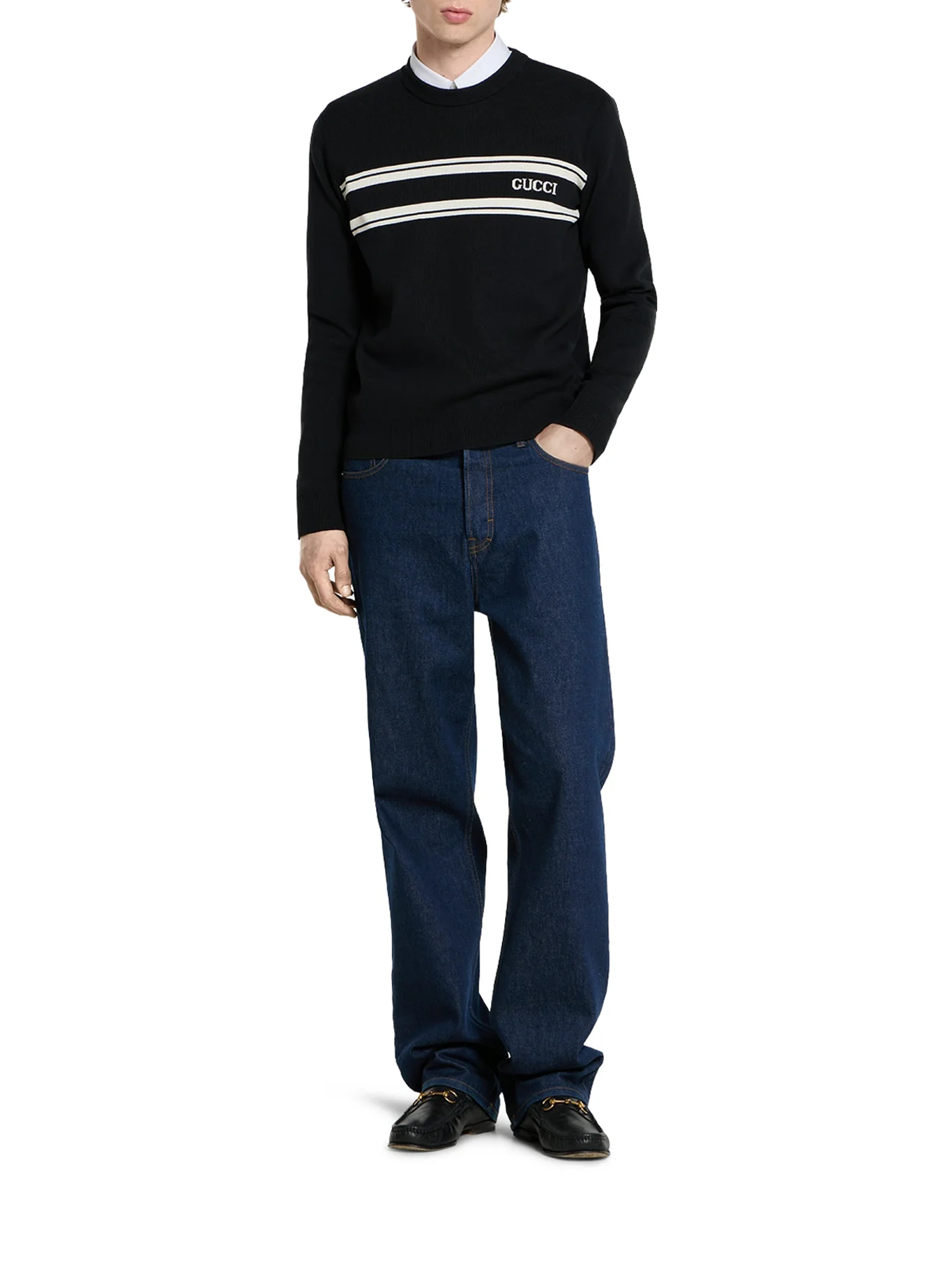 SILK AND COTTON SWEATER WITH INTARSIA - Image 2