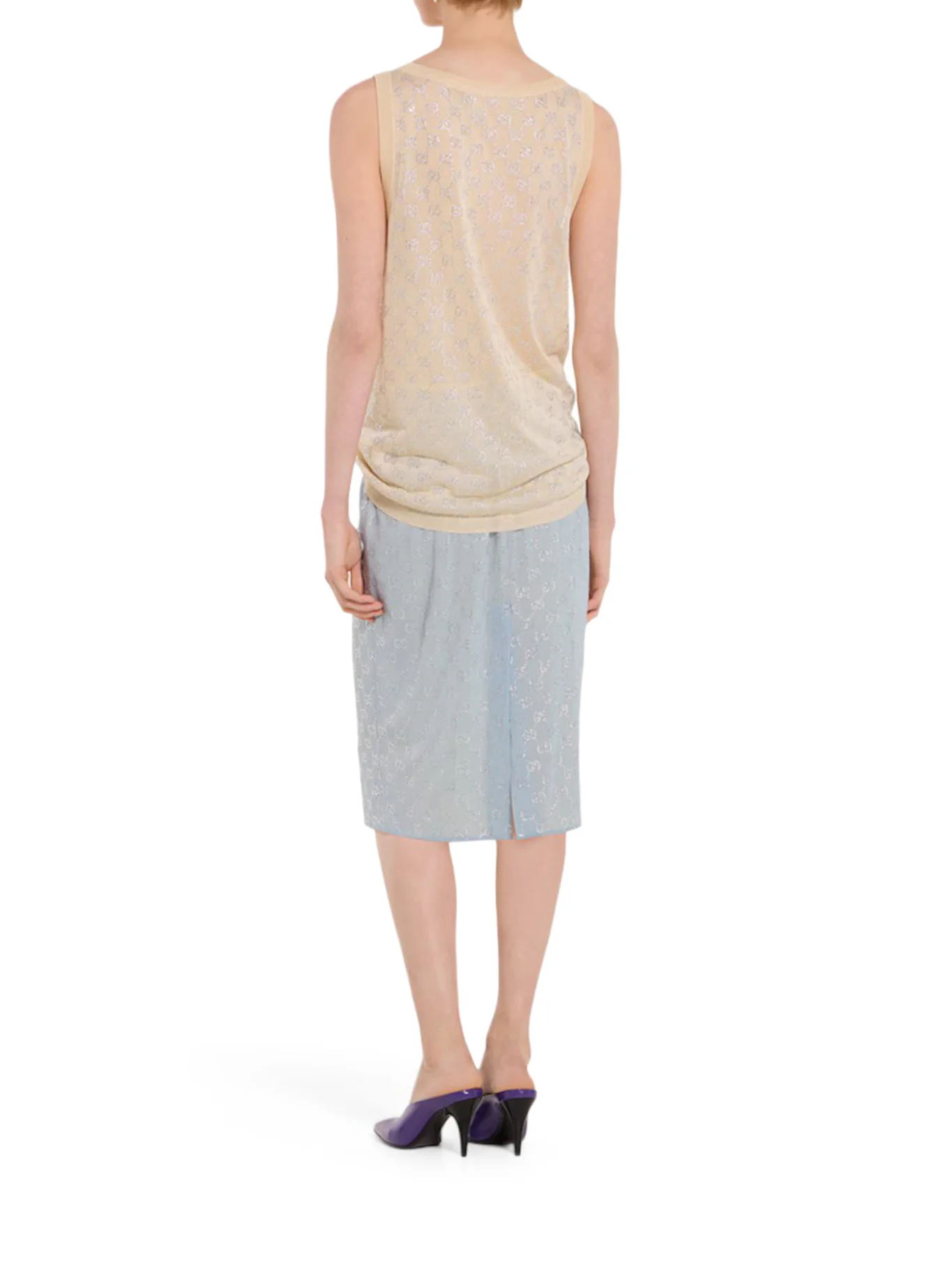 SILK TOP WITH ALL-OVER "GG" PATTERN - Image 3