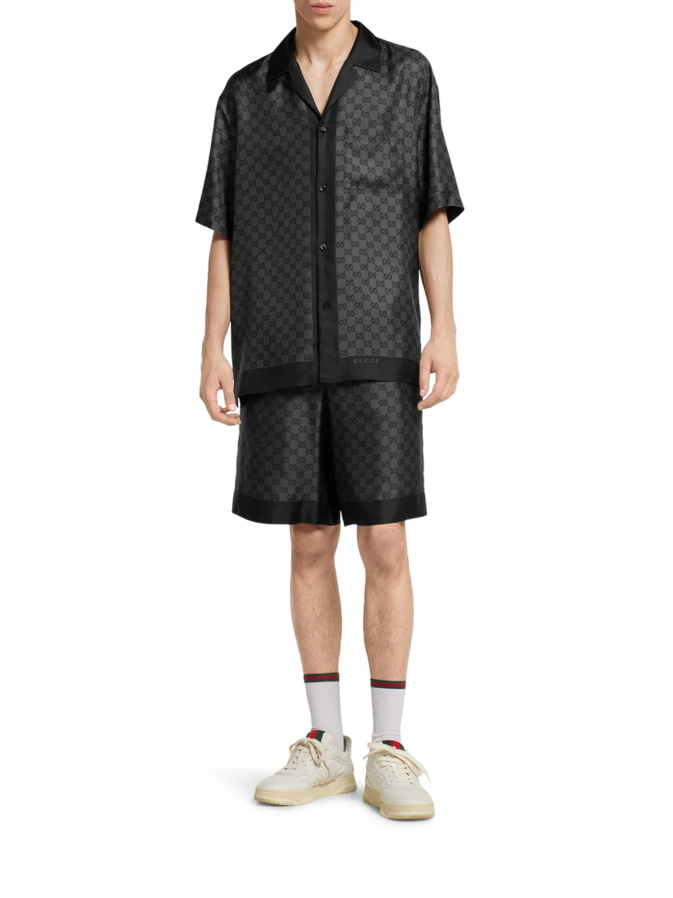 SILK TWILL BOWLING SHIRT WITH PRINT - Image 2