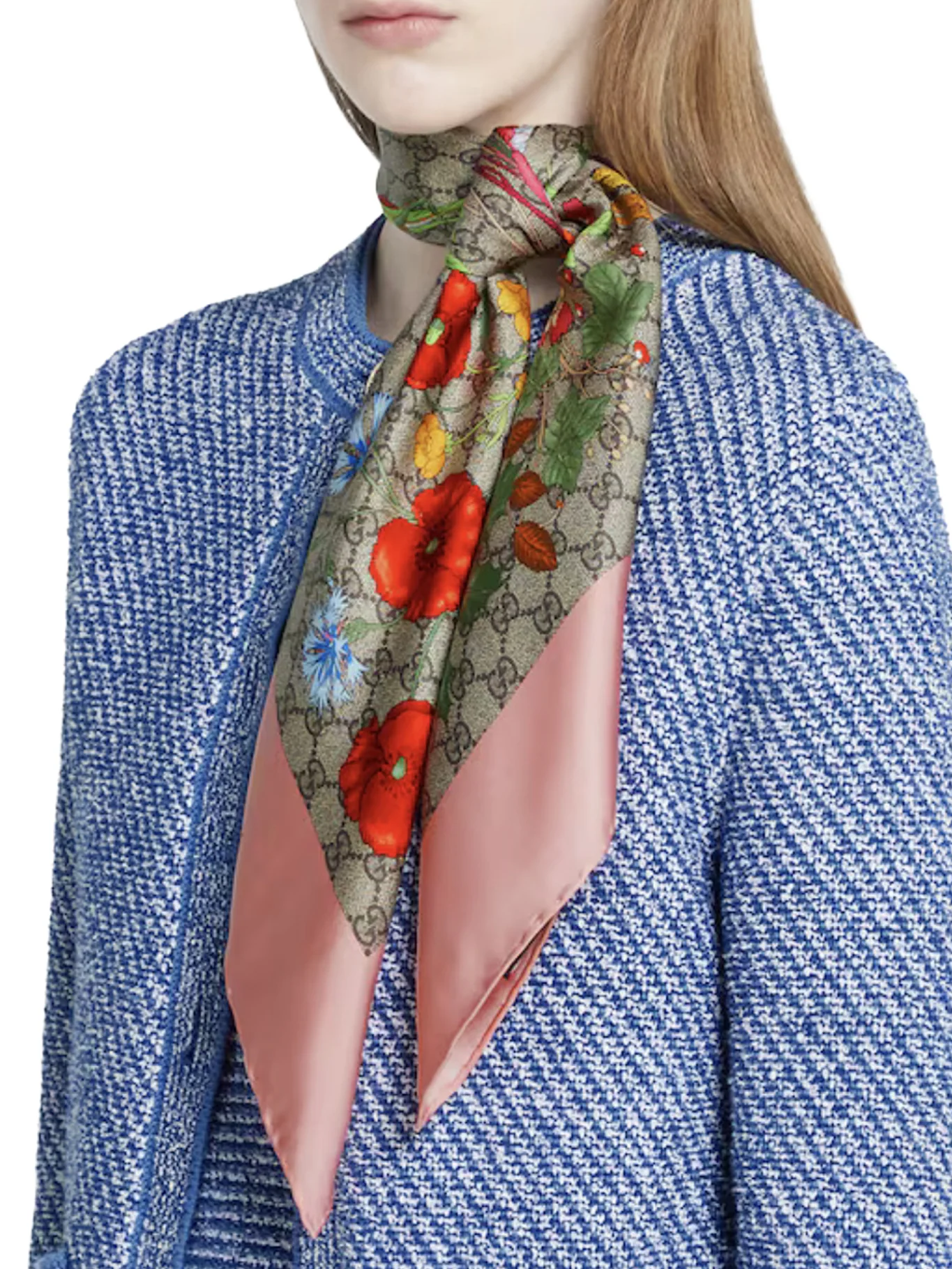SILK TWILL SCARF WITH FLORA PRINT - Image 2