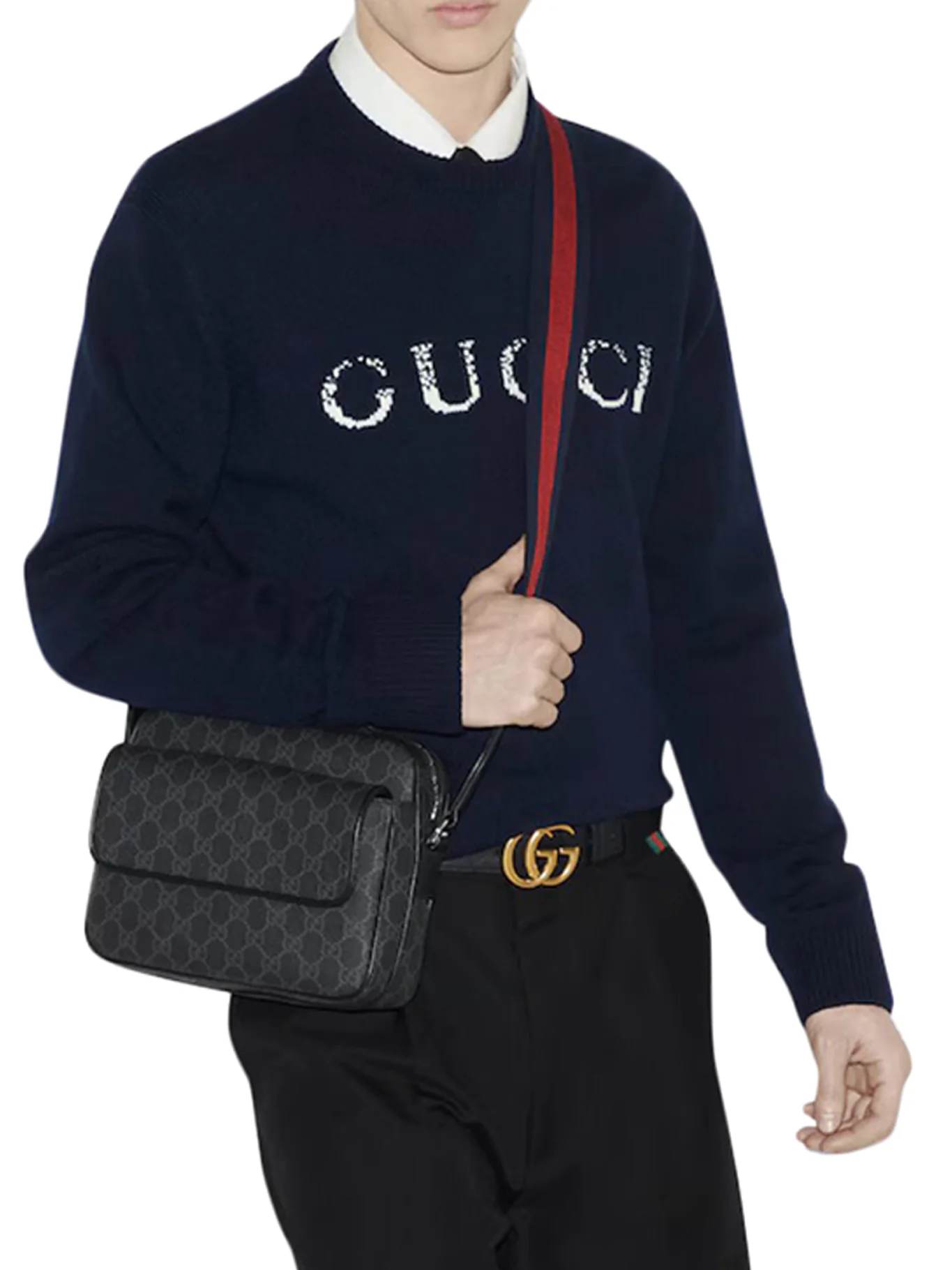 SMALL BLACK GG SHOULDER BAG - Image 2