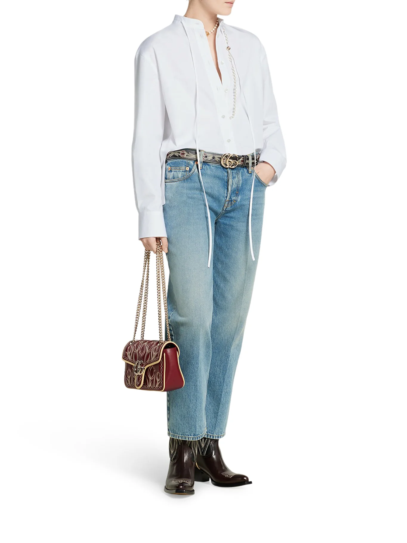 STRAIGHT CUT DENIM TROUSERS - Image 2