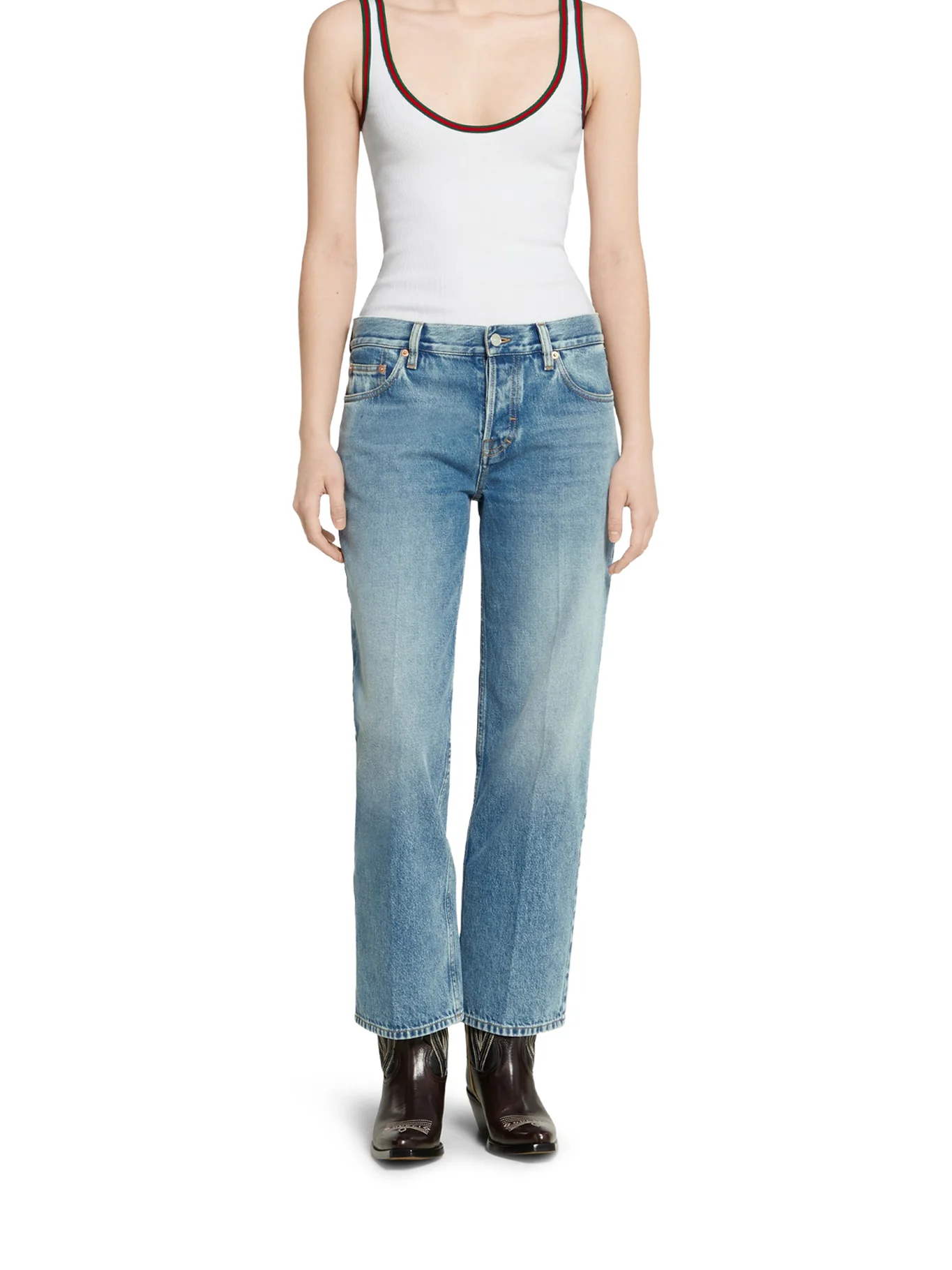 STRAIGHT CUT DENIM TROUSERS - Image 3