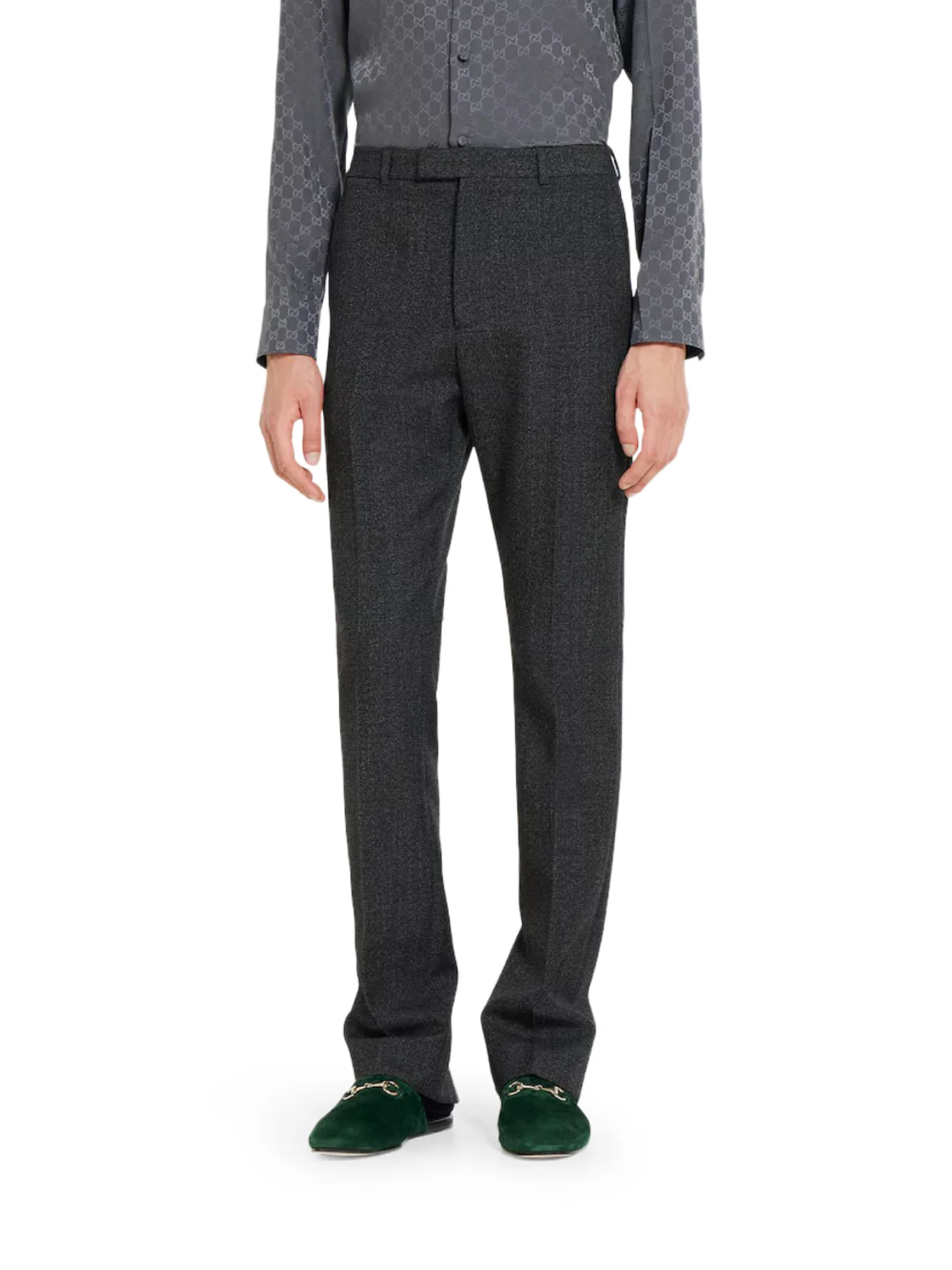 TROUSERS IN MOULINÉ WOOL FABRIC - Image 3