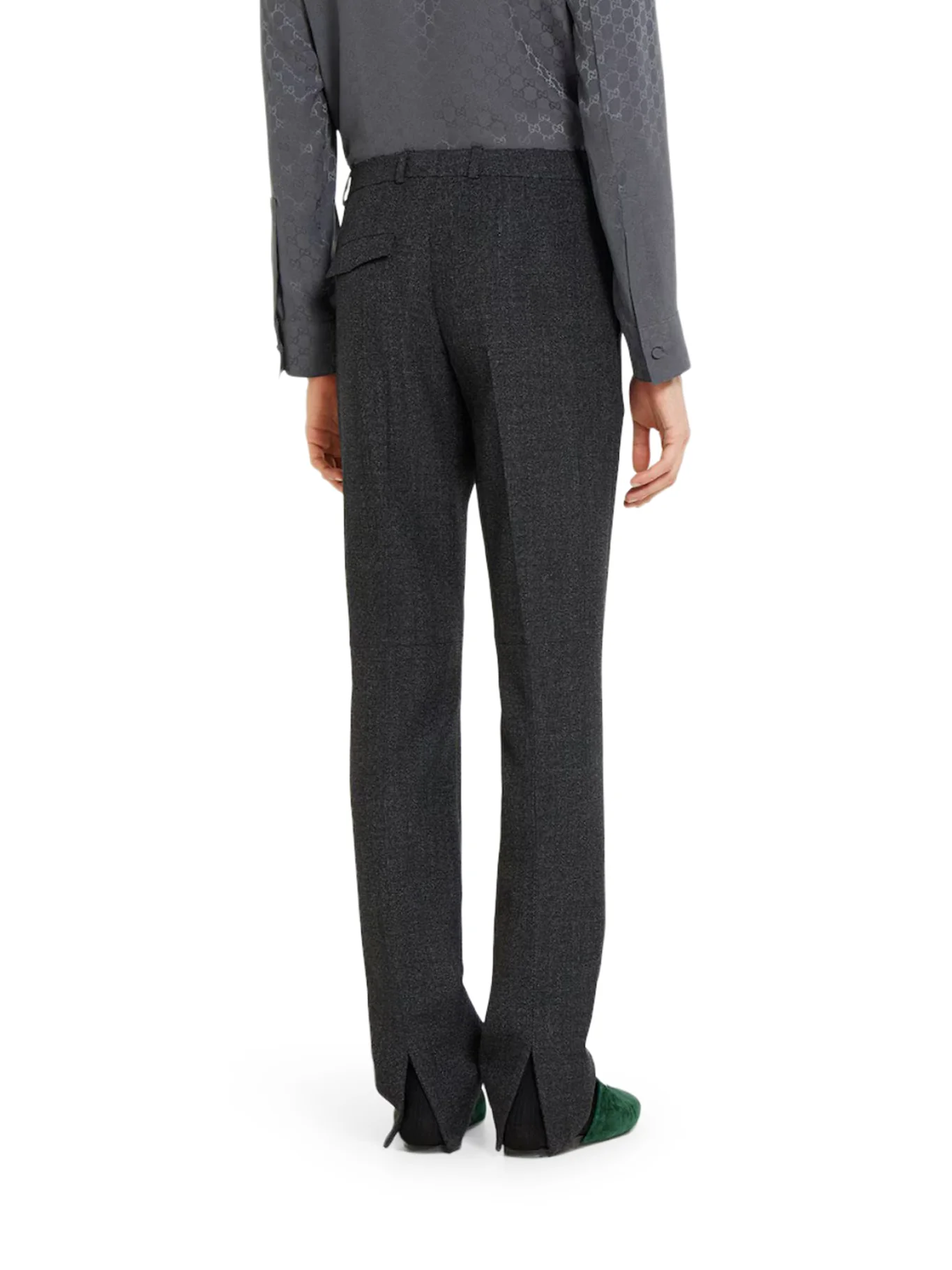 TROUSERS IN MOULINÉ WOOL FABRIC - Image 4