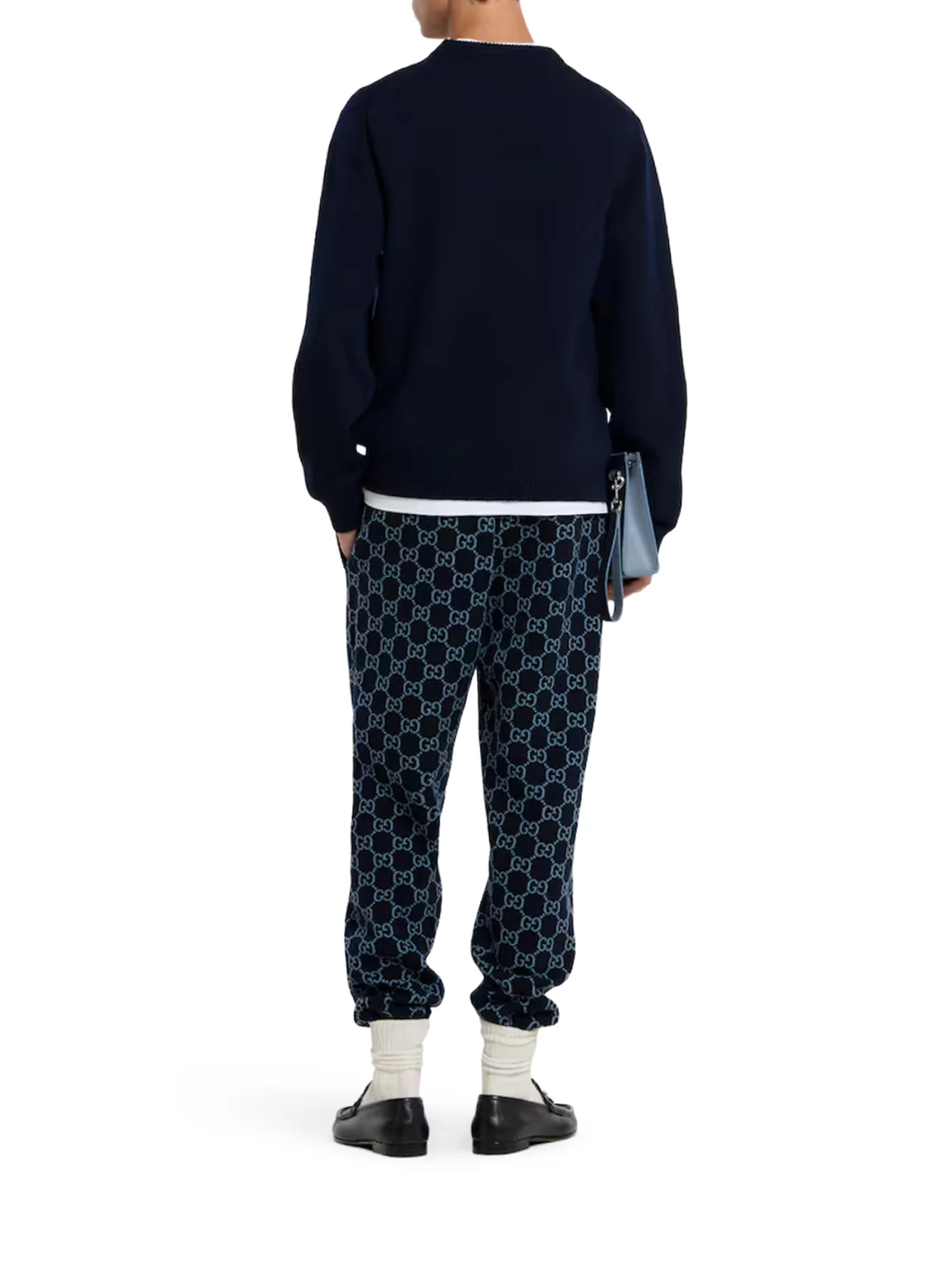 WOOL SWEATER WITH CONTRASTING FRONT GUCCI LOGO - Image 3
