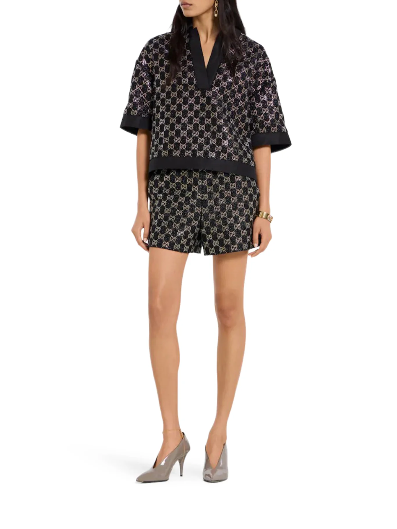 WOOL TWEED TOP WITH RHINESTONE - Image 2