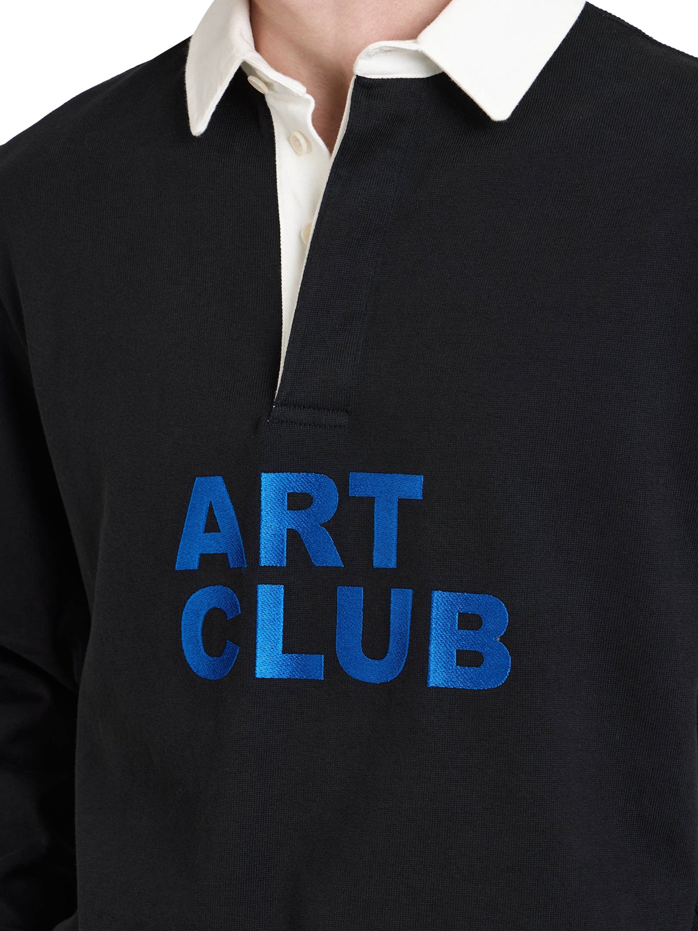 MEN`S "ART CLUB" RUGBY POLO SHIRT IN WASHED BLACK - Image 5