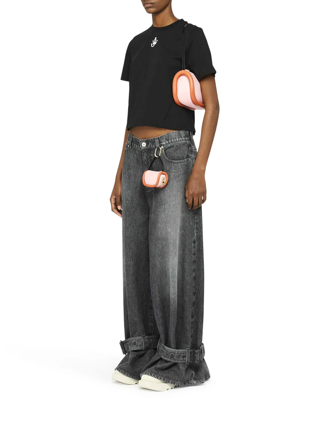 PANELLED CROPPED T-SHIRT WITH ANCHOR EMBROIDERY - Image 2