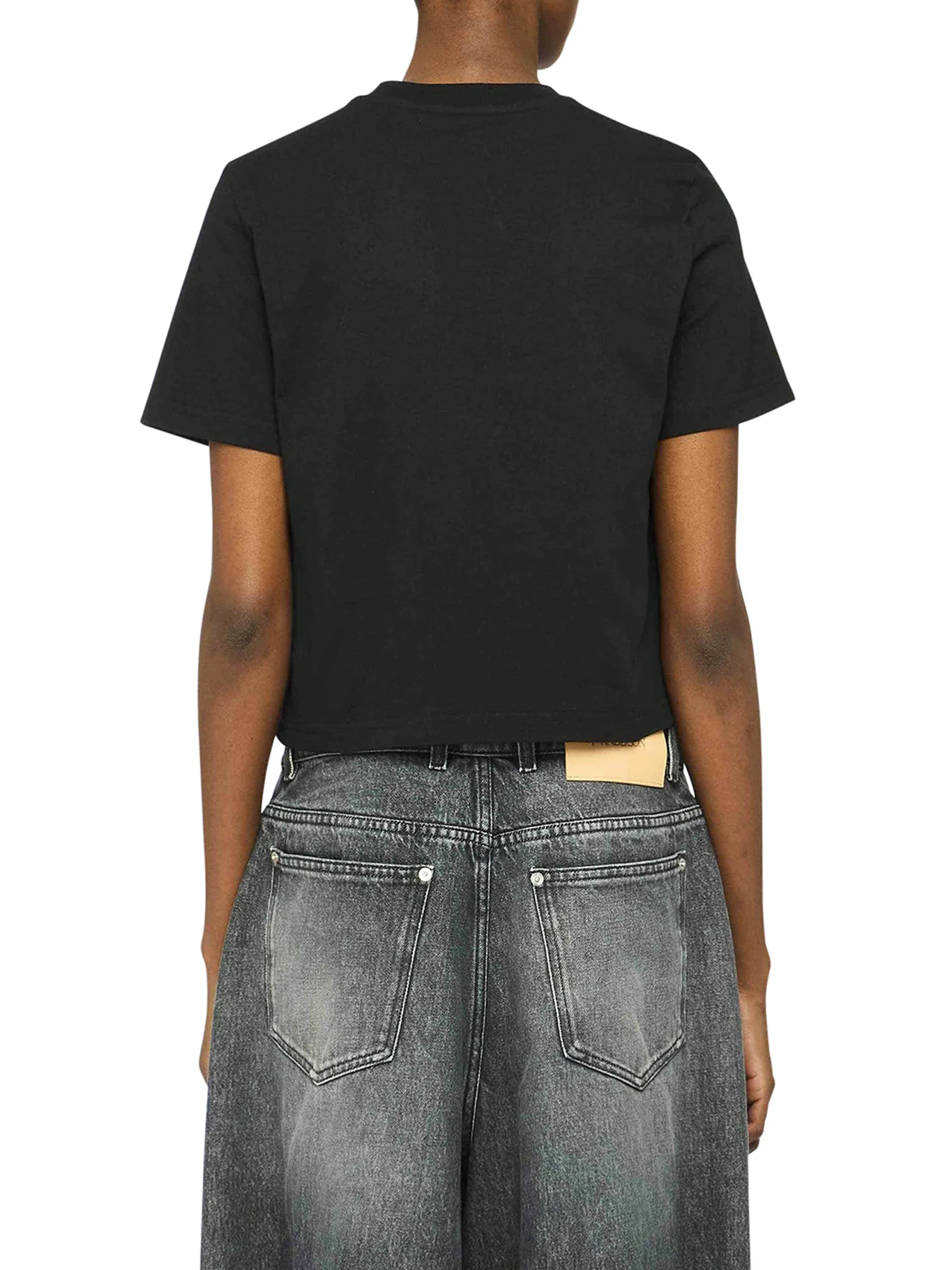 PANELLED CROPPED T-SHIRT WITH ANCHOR EMBROIDERY - Image 4