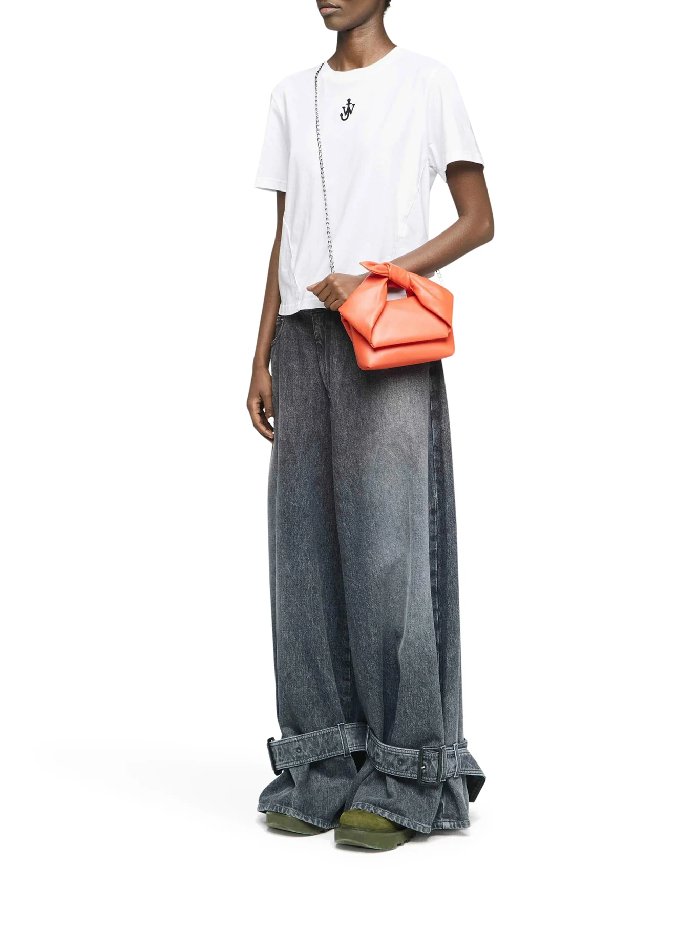 PANELLED CROPPED T-SHIRT WITH ANCHOR EMBROIDERY - Image 2