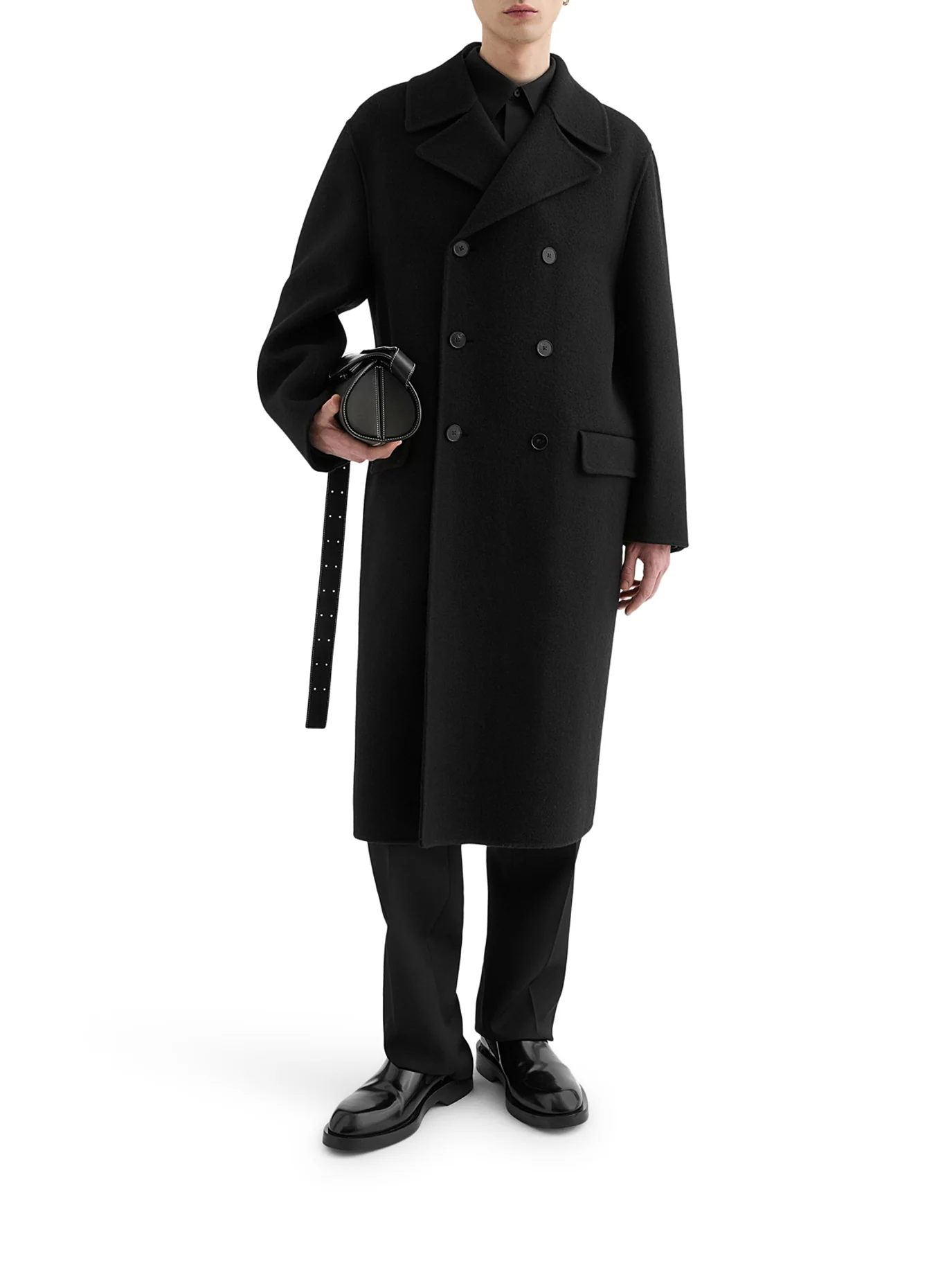 SEMI-LINED DOUBLE-BREASTED VIRGIN WOOL COAT - Image 2