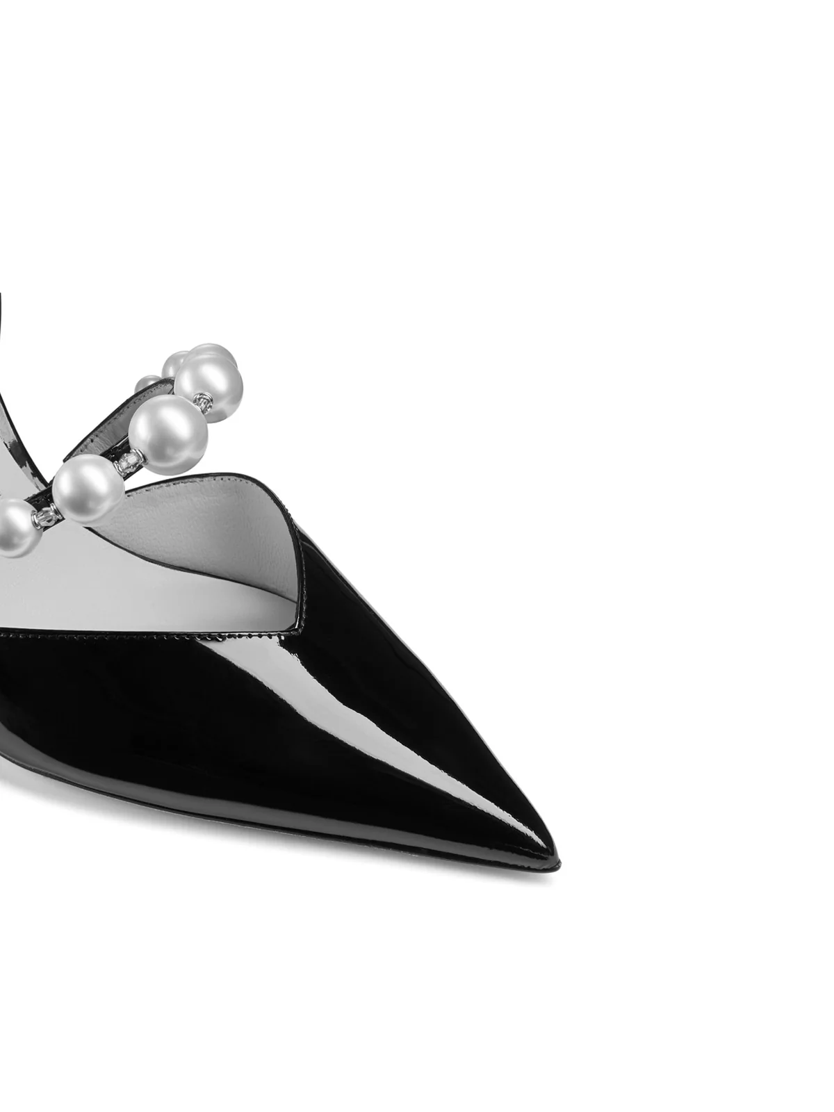 AURELIE 85 POINTED-TOE PATENT LEATHER DÉCOLLETÉ WITH PEARL DECORATION - Image 3