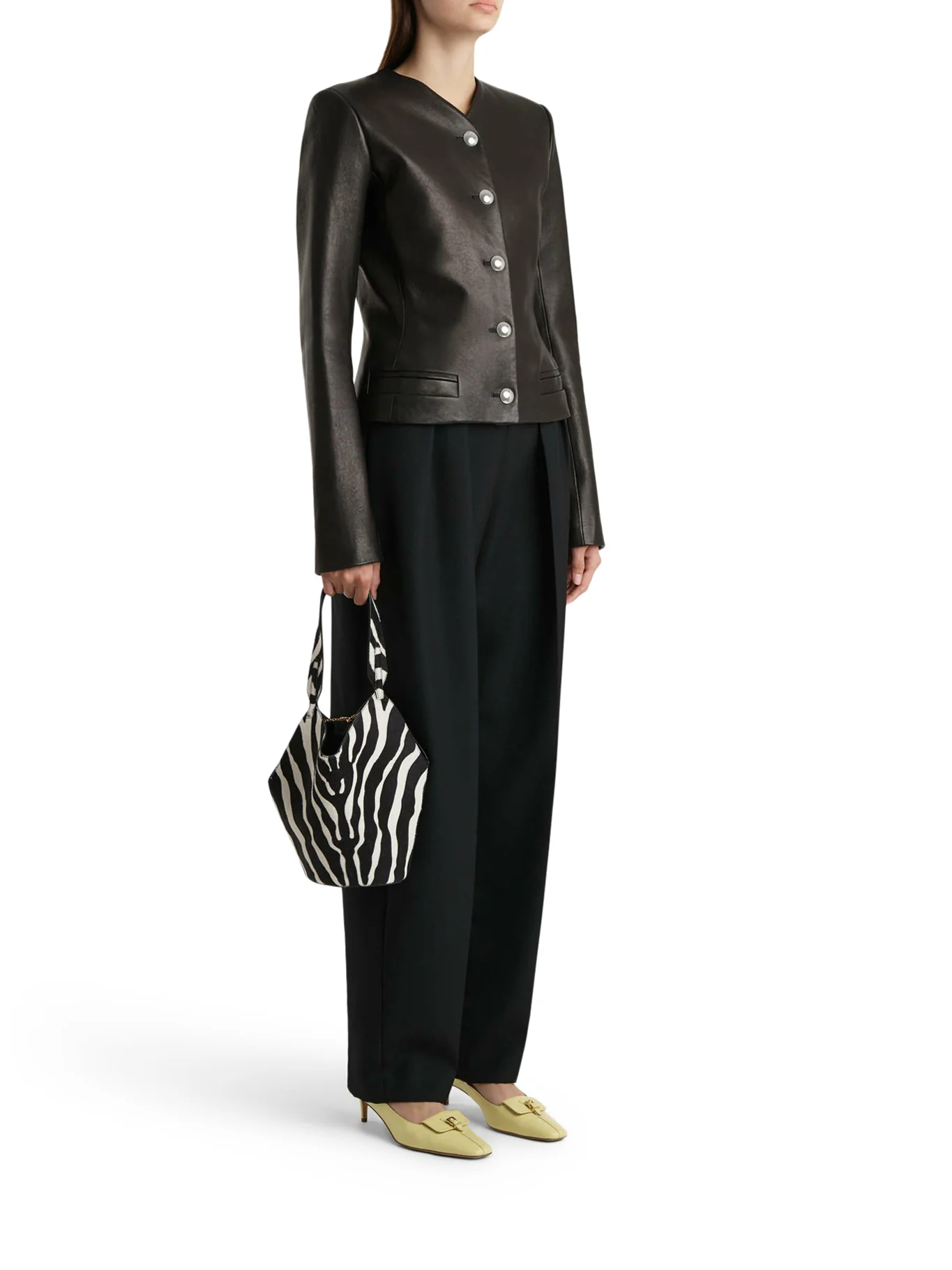 NARA LEATHER PEPLUS JACKET - Image 2