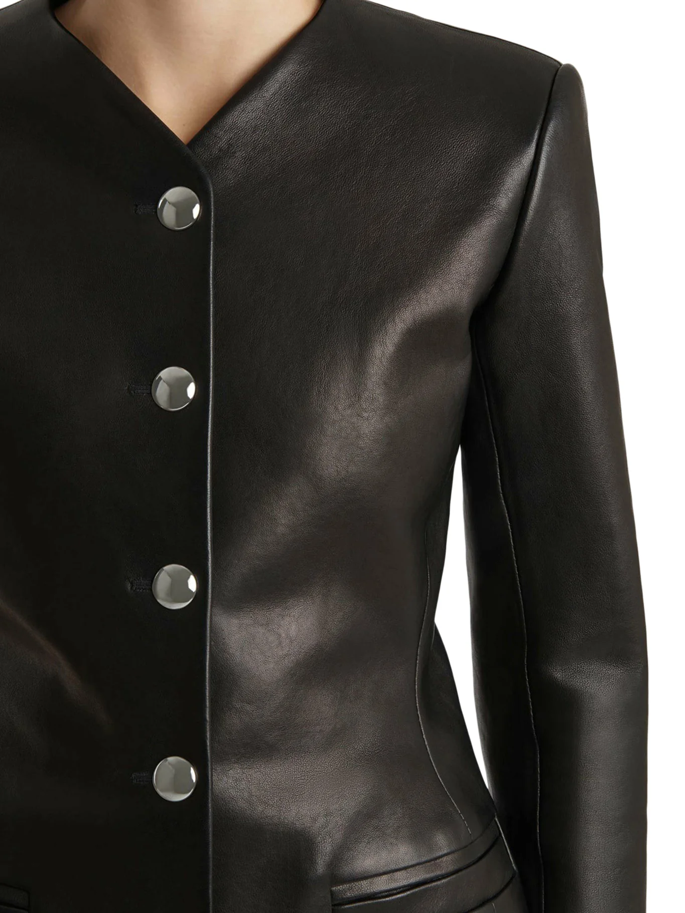 NARA LEATHER PEPLUS JACKET - Image 5