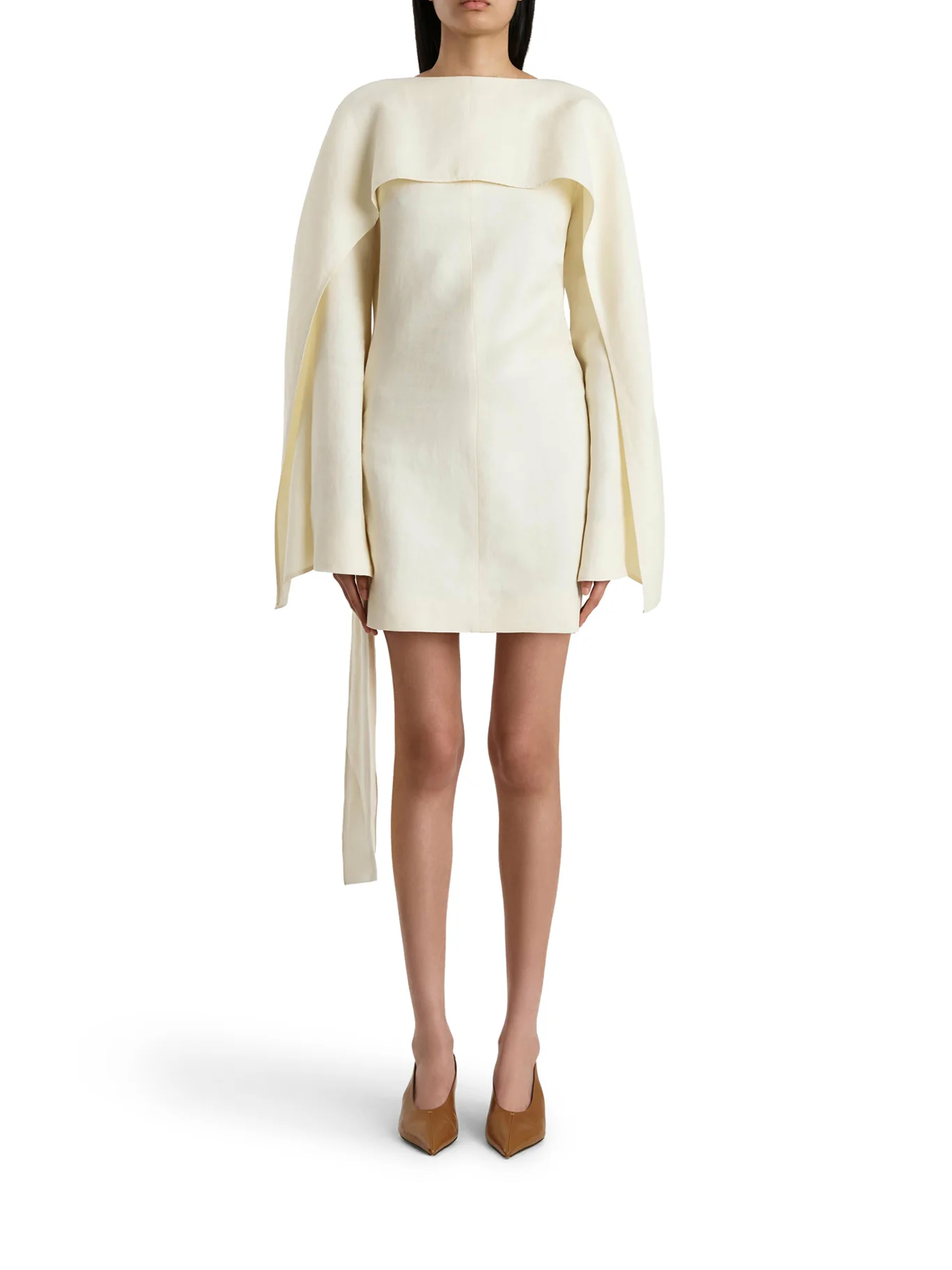ONIS SHORT LINEN DRESS WITH RUFFLES - Image 2